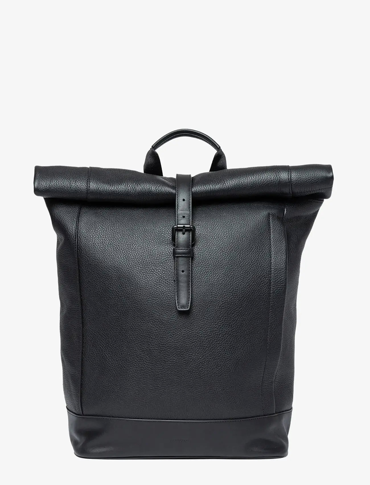 SANDQVIST - LEATHER Rolltop Backpack - verslaðu eftir tilefni - black - 1