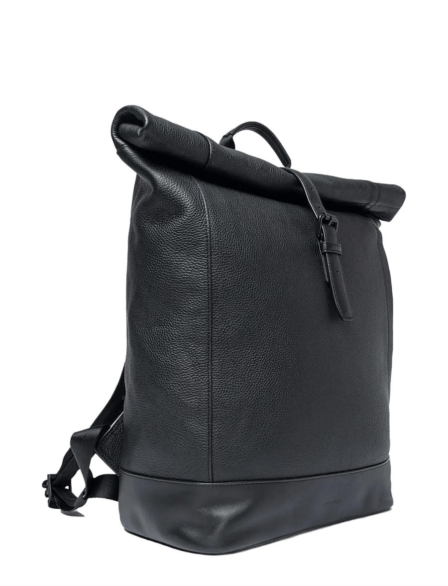 SANDQVIST - LEATHER Rolltop Backpack - black - 2
