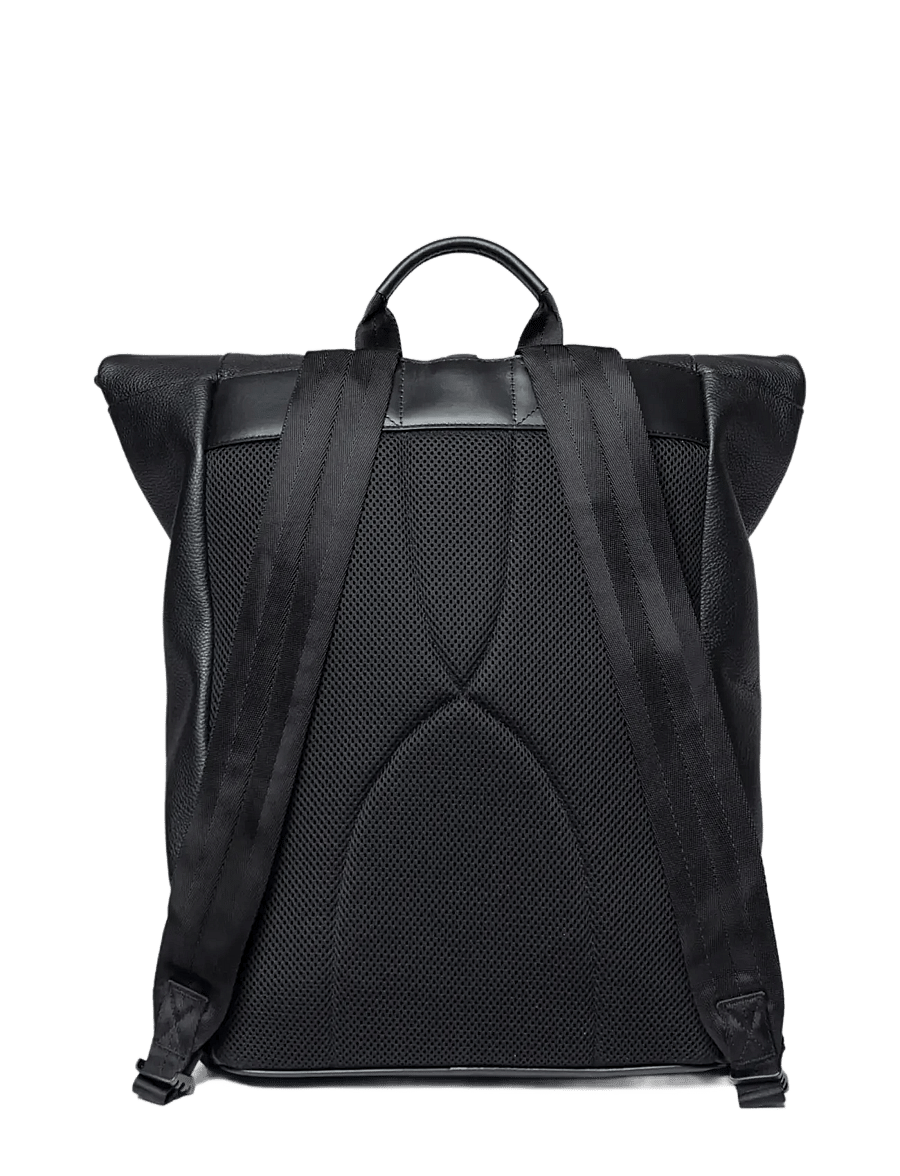 SANDQVIST - LEATHER Rolltop Backpack - black - 3