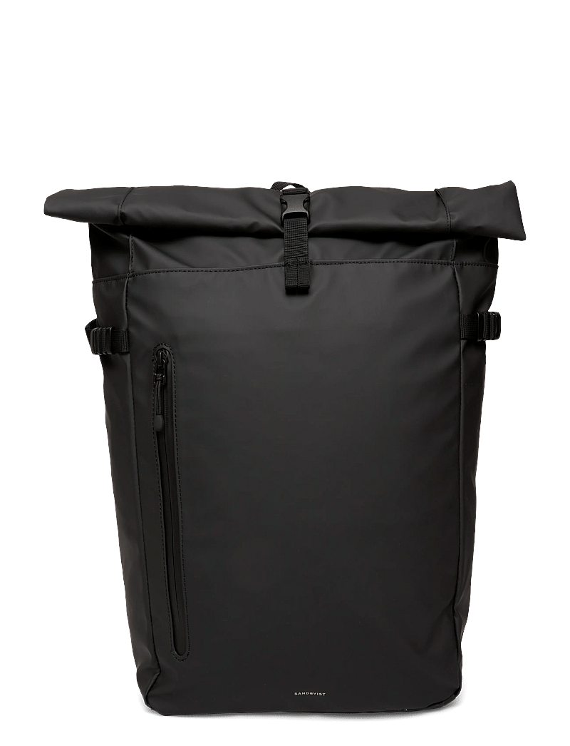 SANDQVIST - STREAM Slim Rolltop L - rolltop seljakotid - black - 1