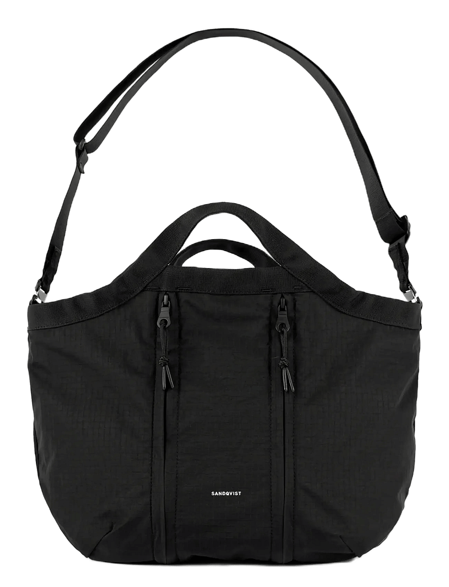 SANDQVIST - GRID Expandable Crossbody Bag - laptopväskor - black - 0