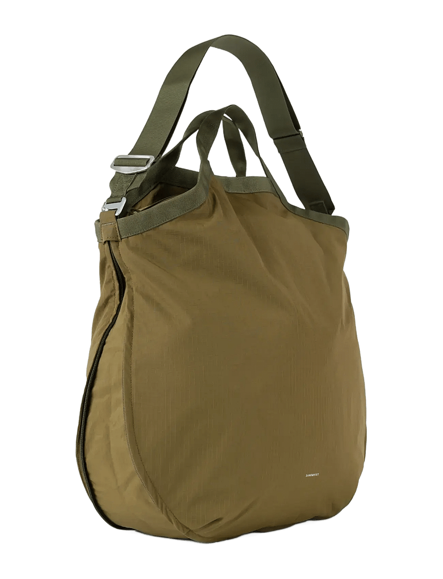 SANDQVIST - GRID Expandable Tote Bag - Õlakotid - olive - 2