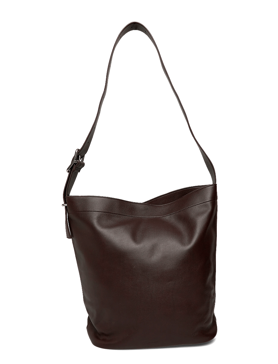 SANDQVIST - LEATHER Shopper Bag - ostukotid - dark brown - 0