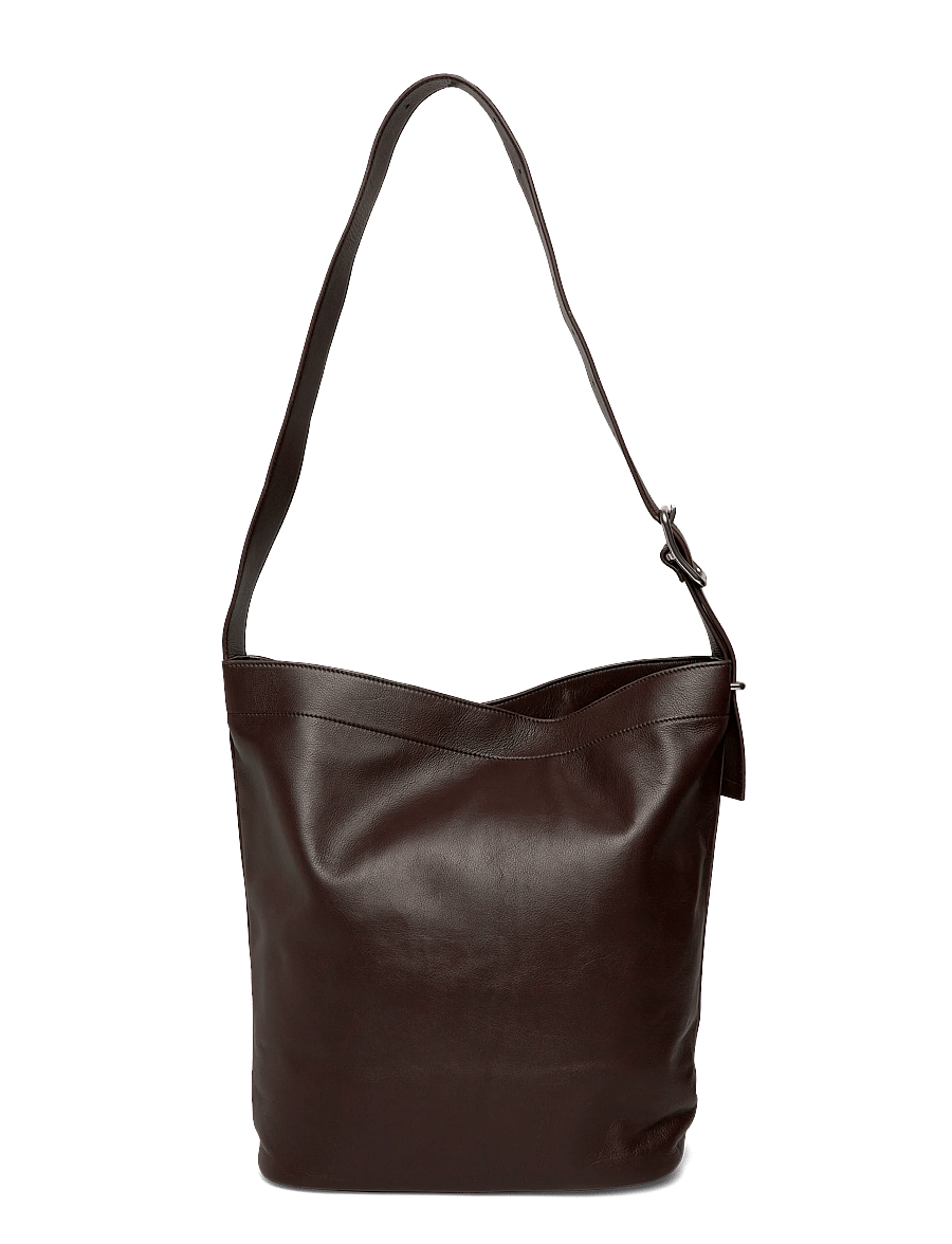 SANDQVIST - LEATHER Shopper Bag - ostukotid - dark brown - 1