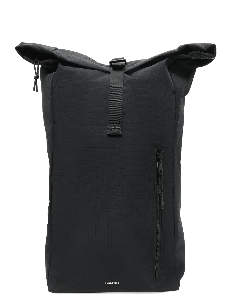 SANDQVIST - GRID Rolltop Backpack Bag 16" - rolltop-rygsække - black - 0