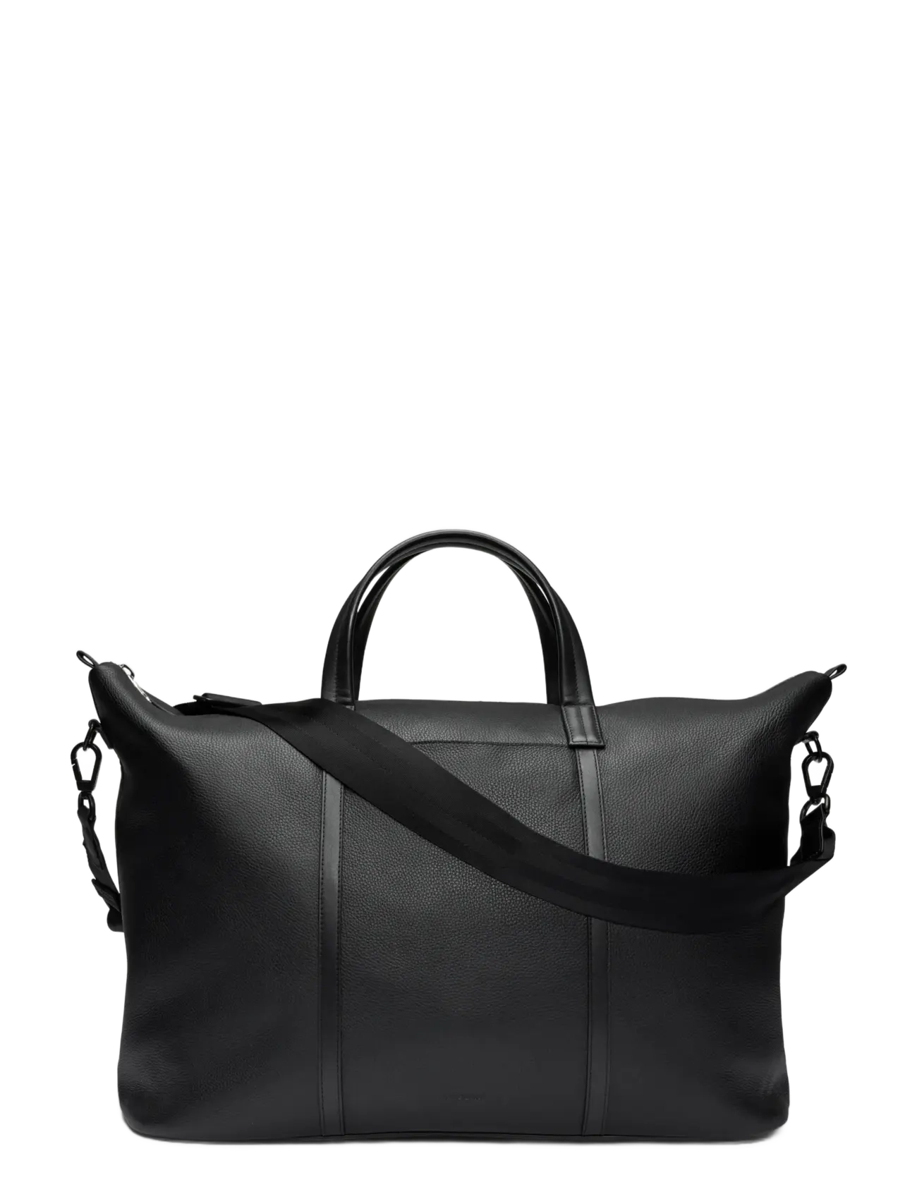 SANDQVIST LEATHER Weekender - Bags - BLACK / black