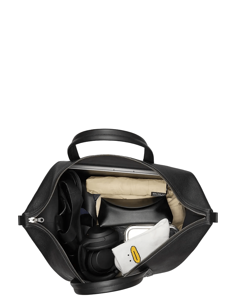 SANDQVIST - LEATHER Weekender - weekend bags - black - 2