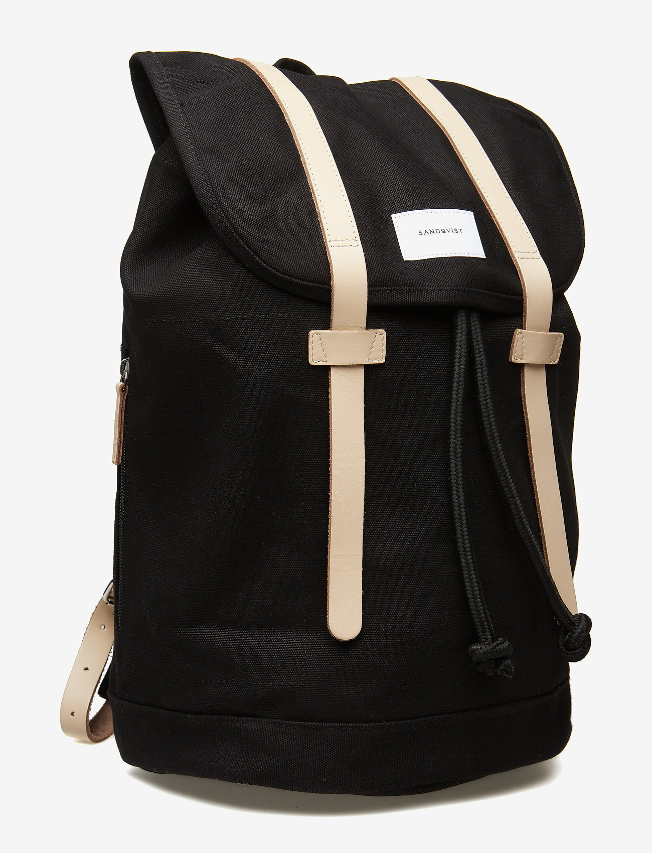 SANDQVIST - STIG LARGE - black w/ natural leather - 2