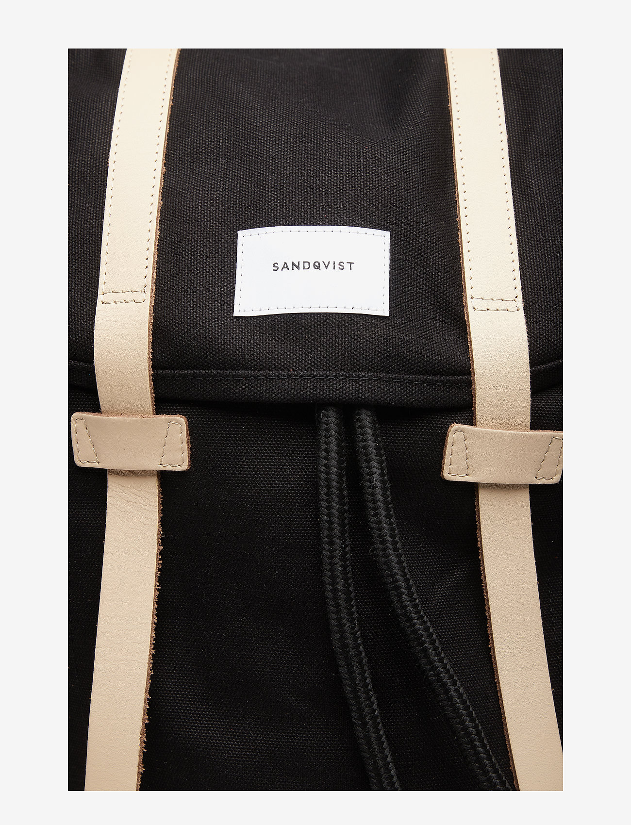 SANDQVIST - STIG LARGE - black w/ natural leather - 3