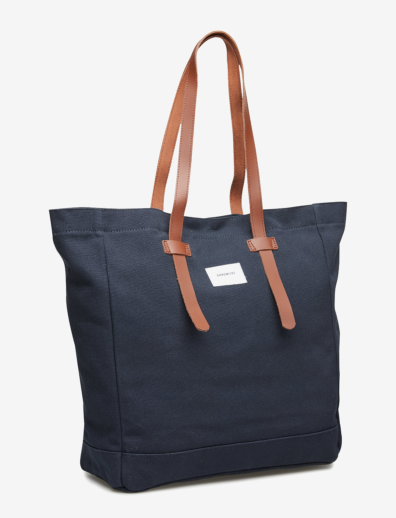 SANDQVIST - STIG TOTE BAG - blue with cognac brown leather - 2