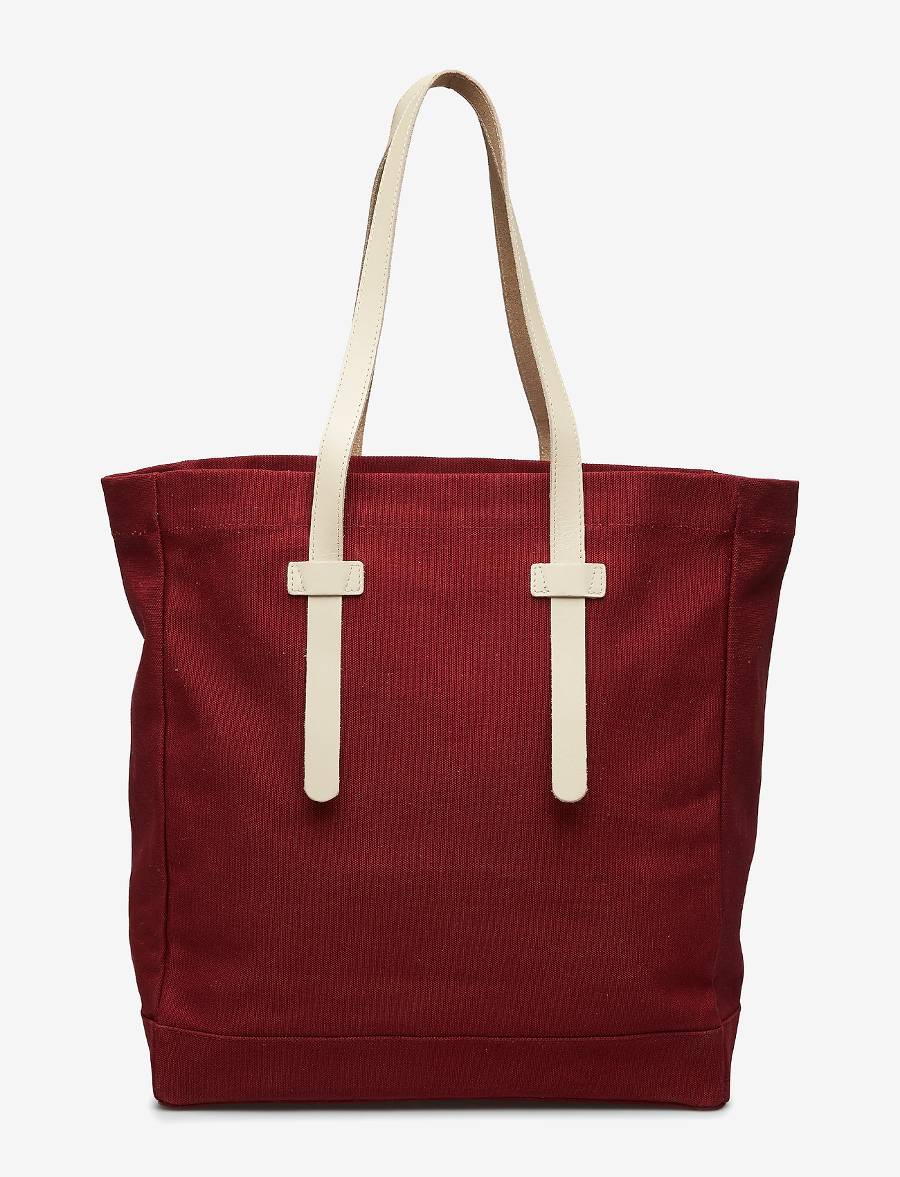 SANDQVIST - STIG TOTE BAG - burgundy with natural leather - 1