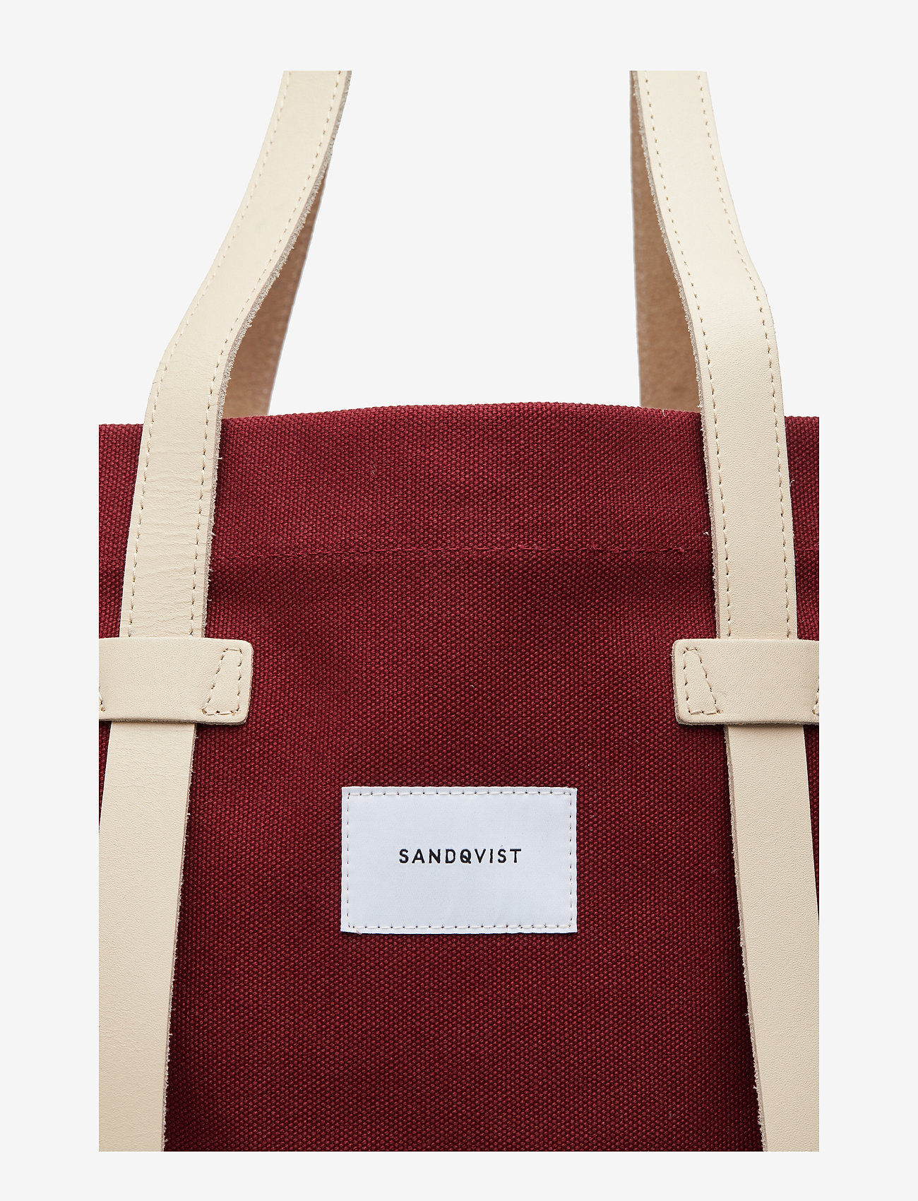SANDQVIST - STIG TOTE BAG - burgundy with natural leather - 3