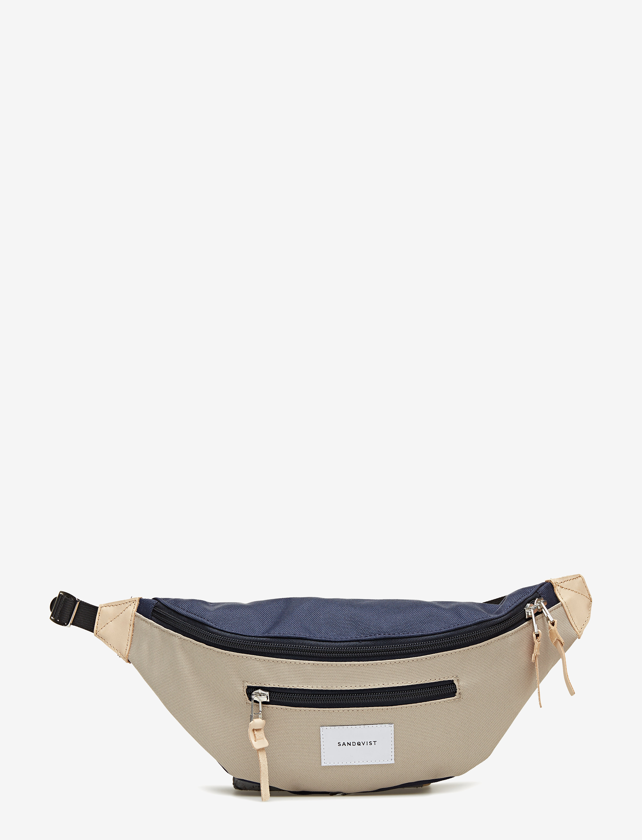 MULTI BEIGE/BLUE WITH NATURAL LEATHER