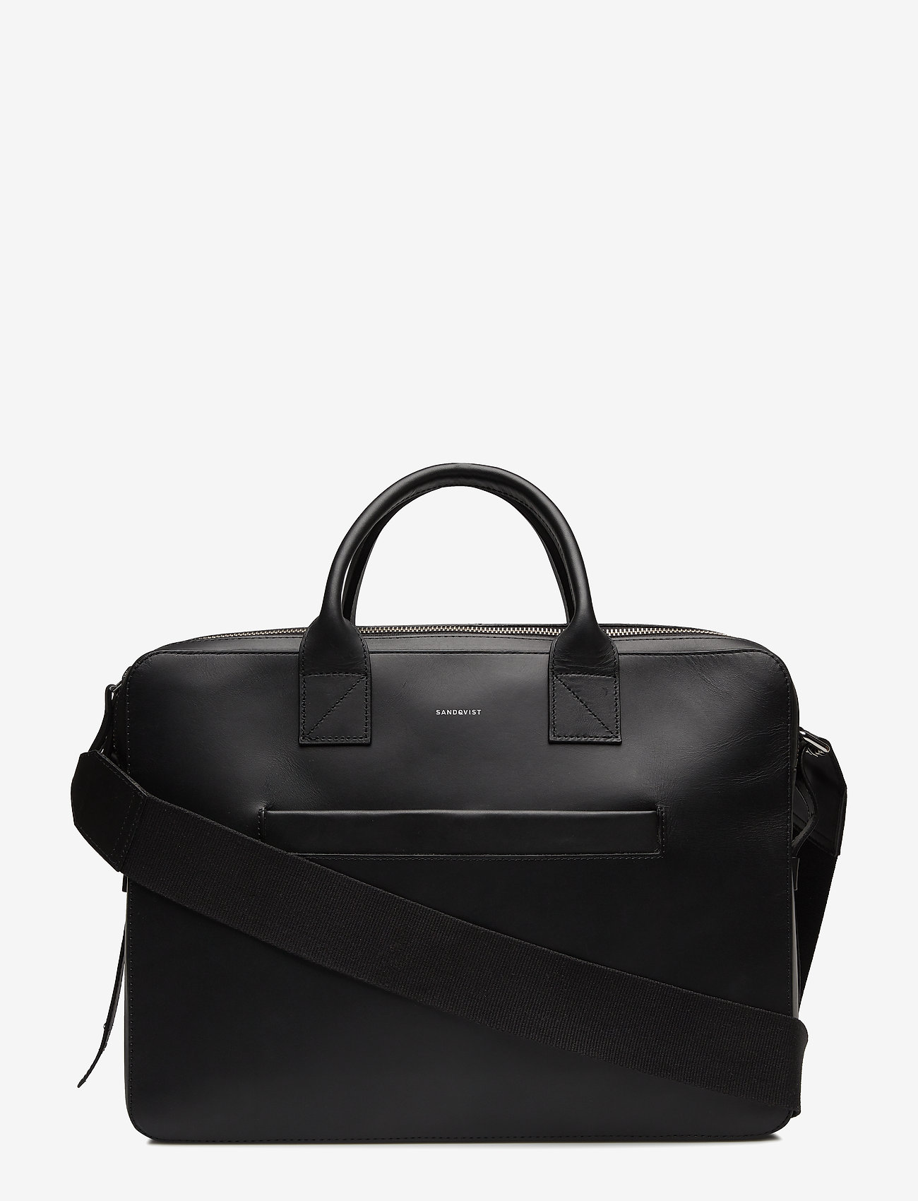 SANDQVIST - LEATHER Seth 16" - laptopväskor - black - 0