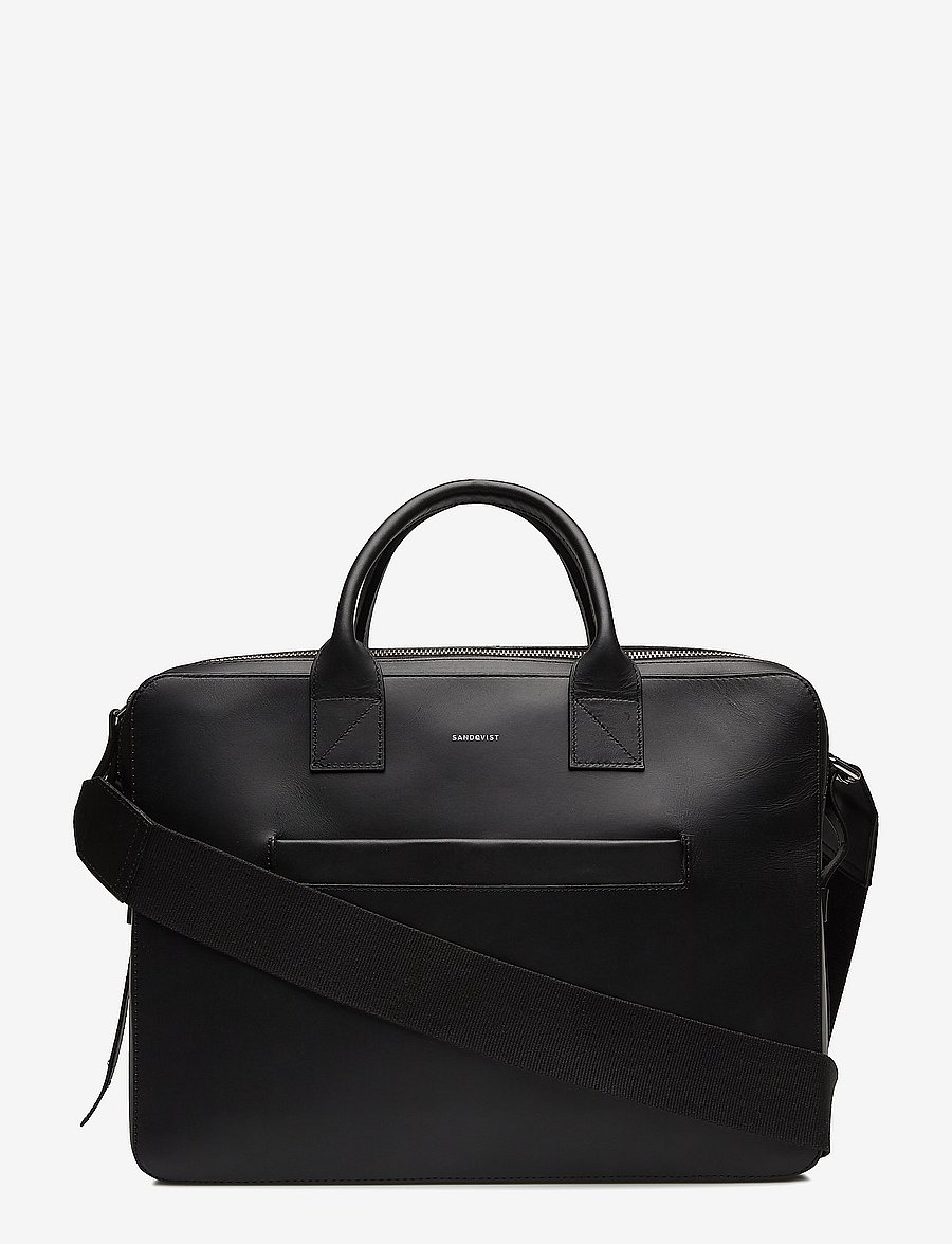 SANDQVIST - LEATHER Seth 16" - laptop bags - black - 0