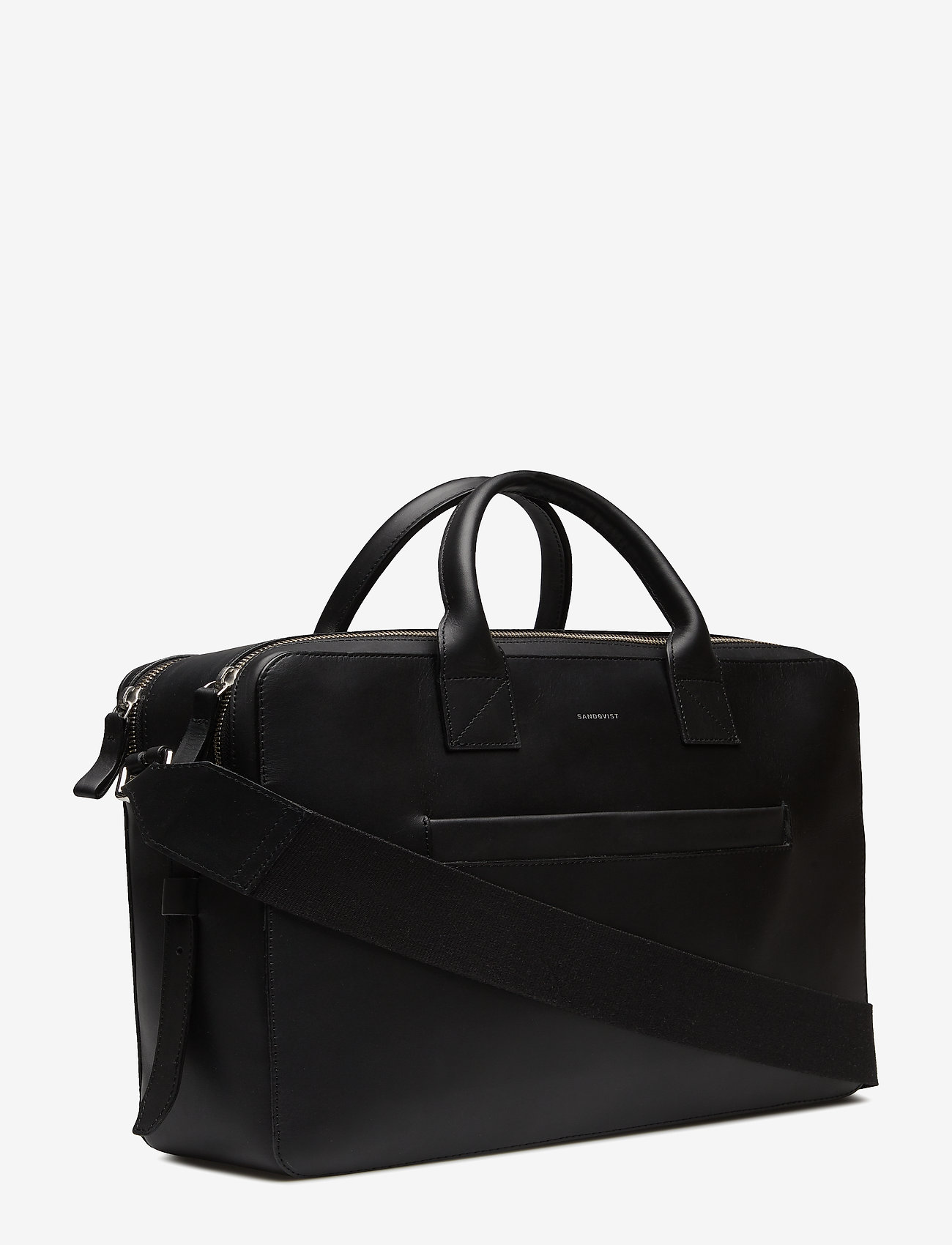 SANDQVIST - LEATHER Seth 16" - laptopväskor - black - 2