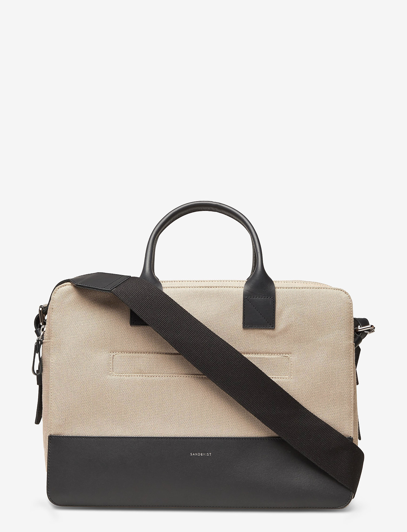 SANDQVIST - SETH - beige twill with navy leather - 0