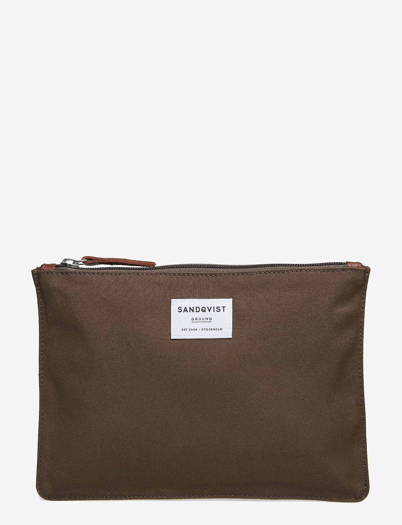 OLIVE WITH COGNAC BROWN LEATHER