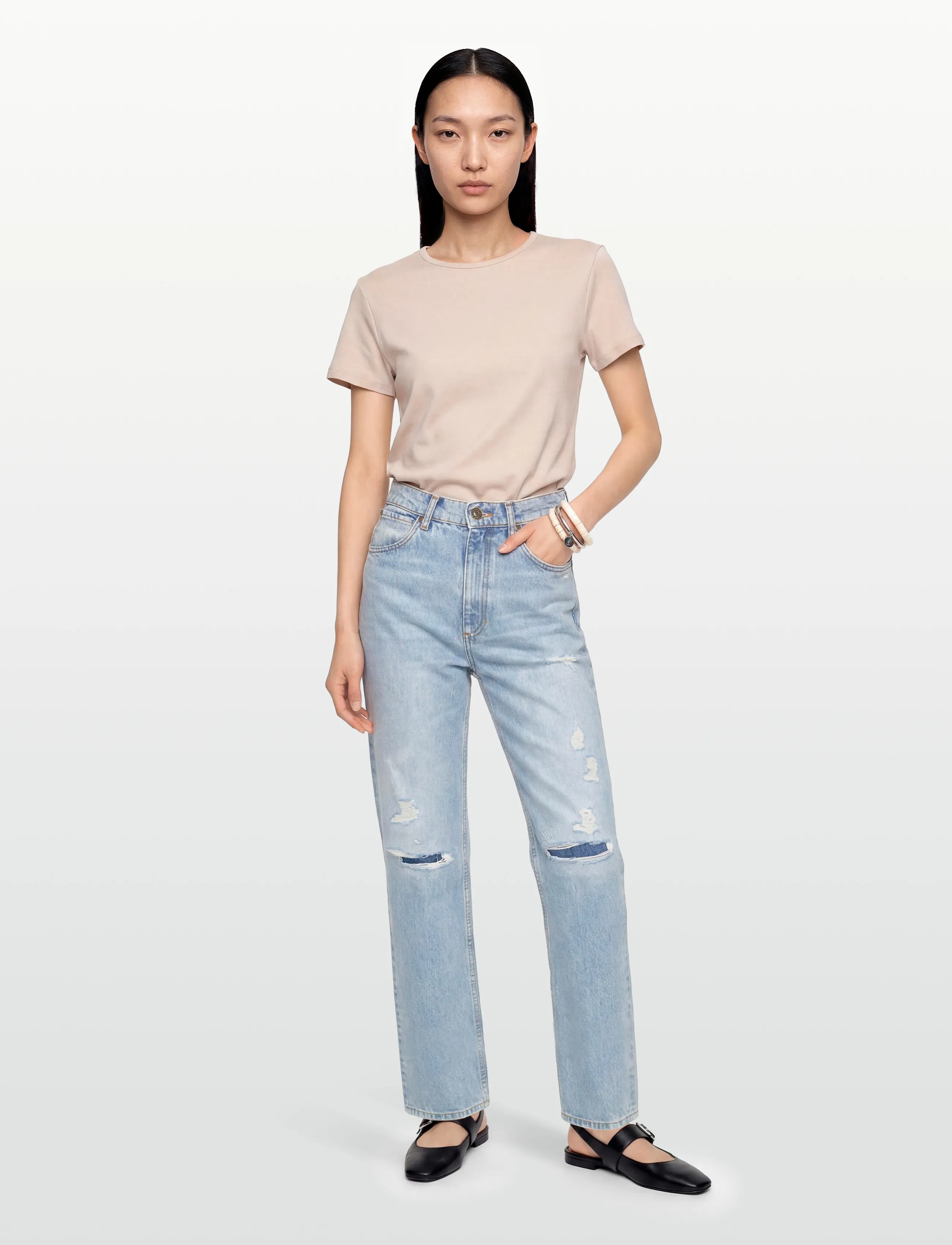 Sandro Boyfriend-Cut Jeans, 34, Blau - Boyfriend Frauen