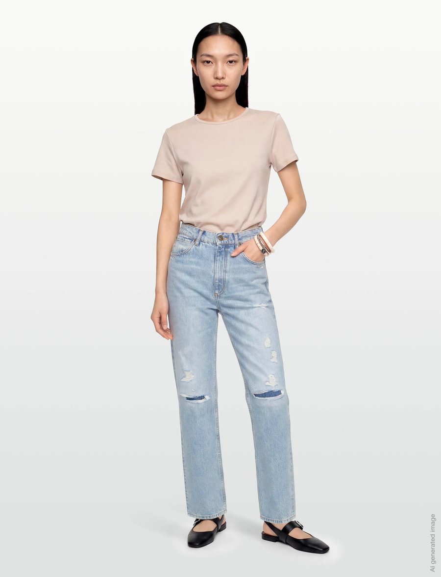 Sandro - Boyfriend-Cut Jeans - boyfriend jeans - blue jean - 0