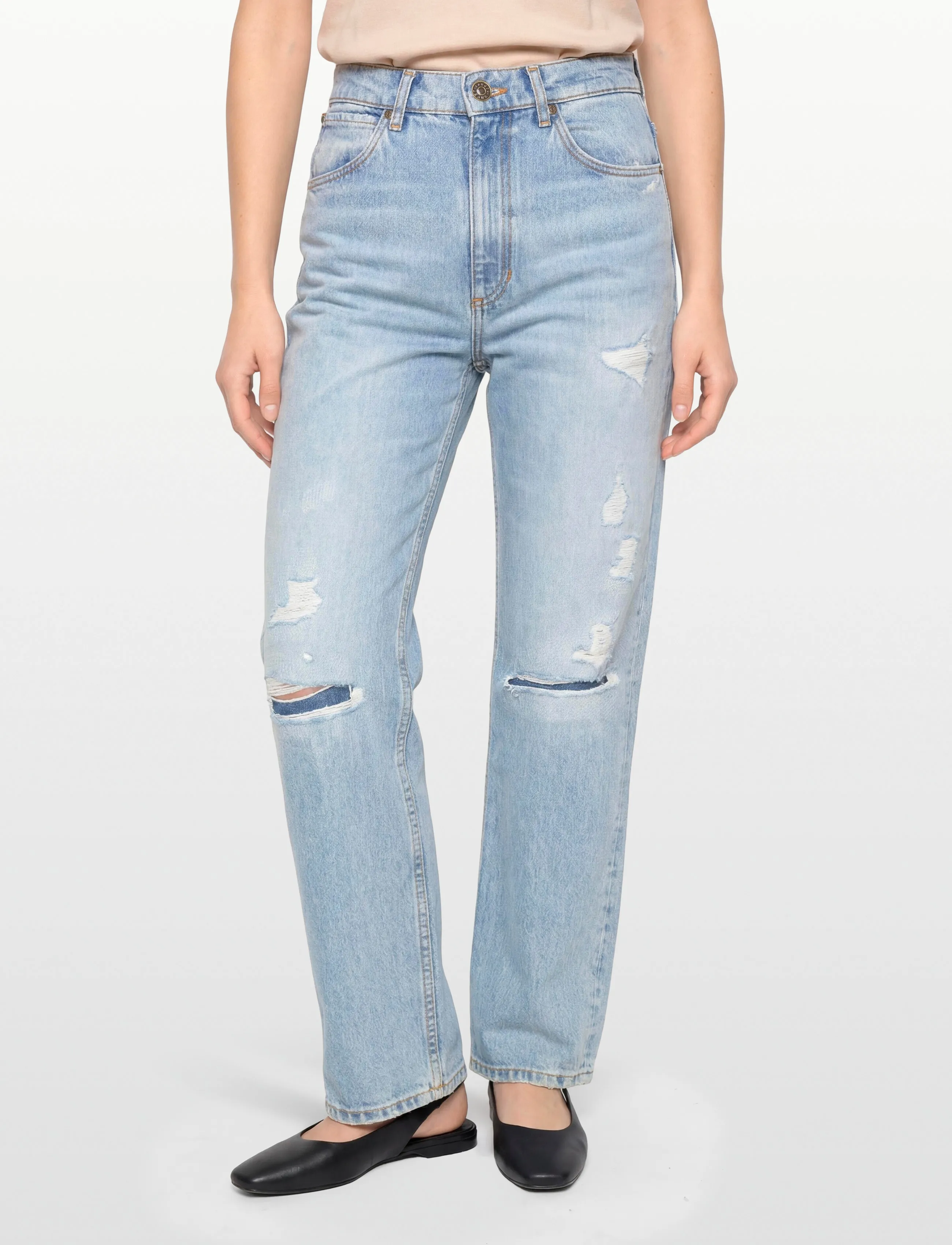 Sandro - Boyfriend-Cut Jeans - boyfriend jeans - blue jean - 3