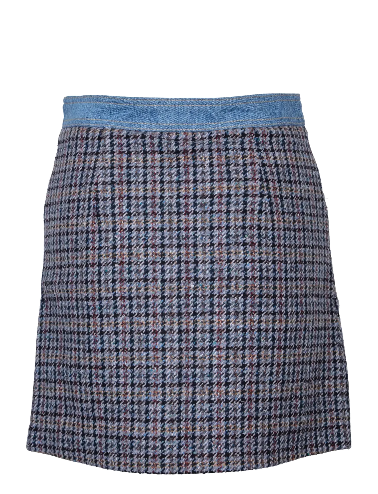 Sandro - Short tweed and denim skirt - spódnice dżinsowe - multicolored - 1