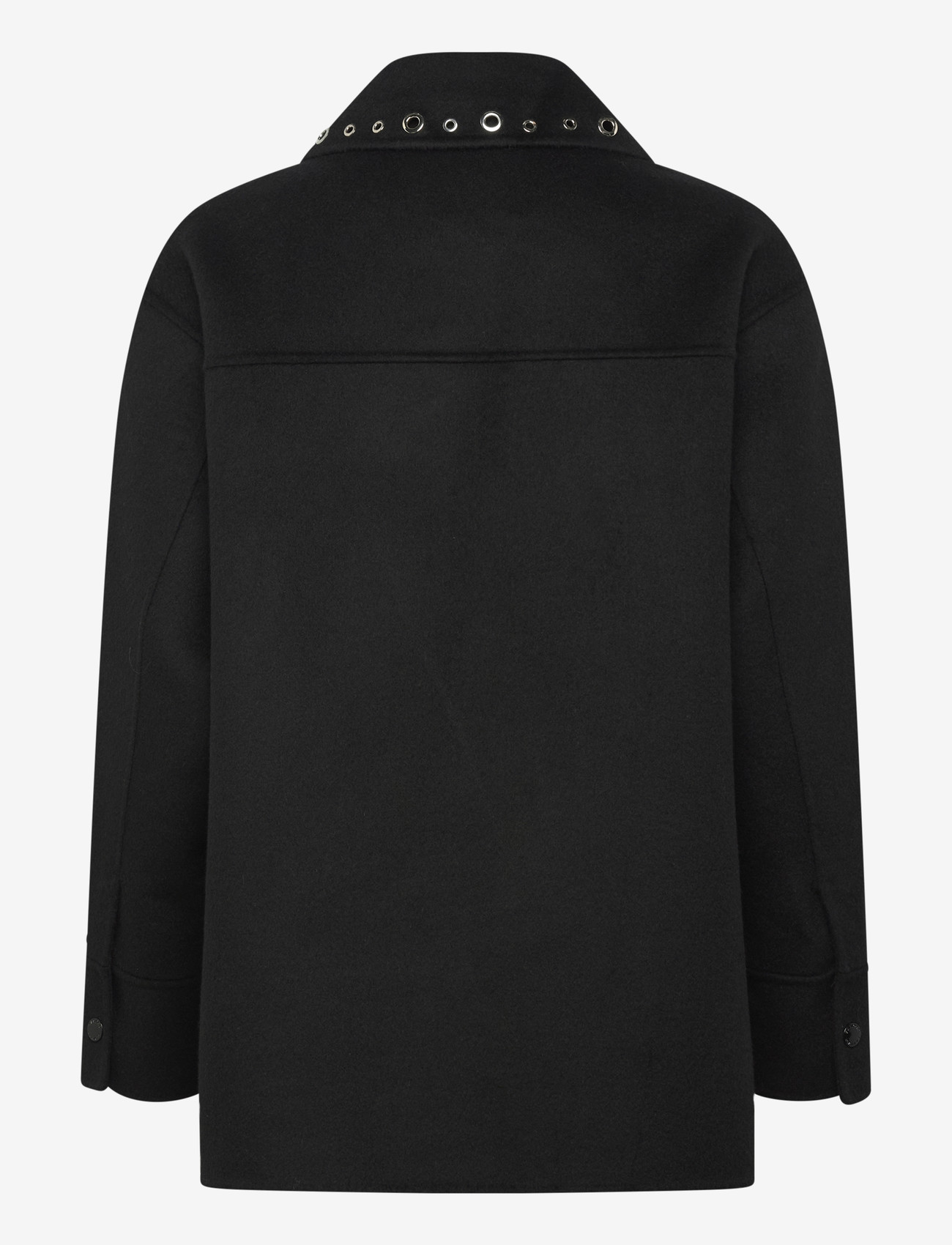 Sandro - Wool coat embellished with eyelets - winterjacken - black - 1