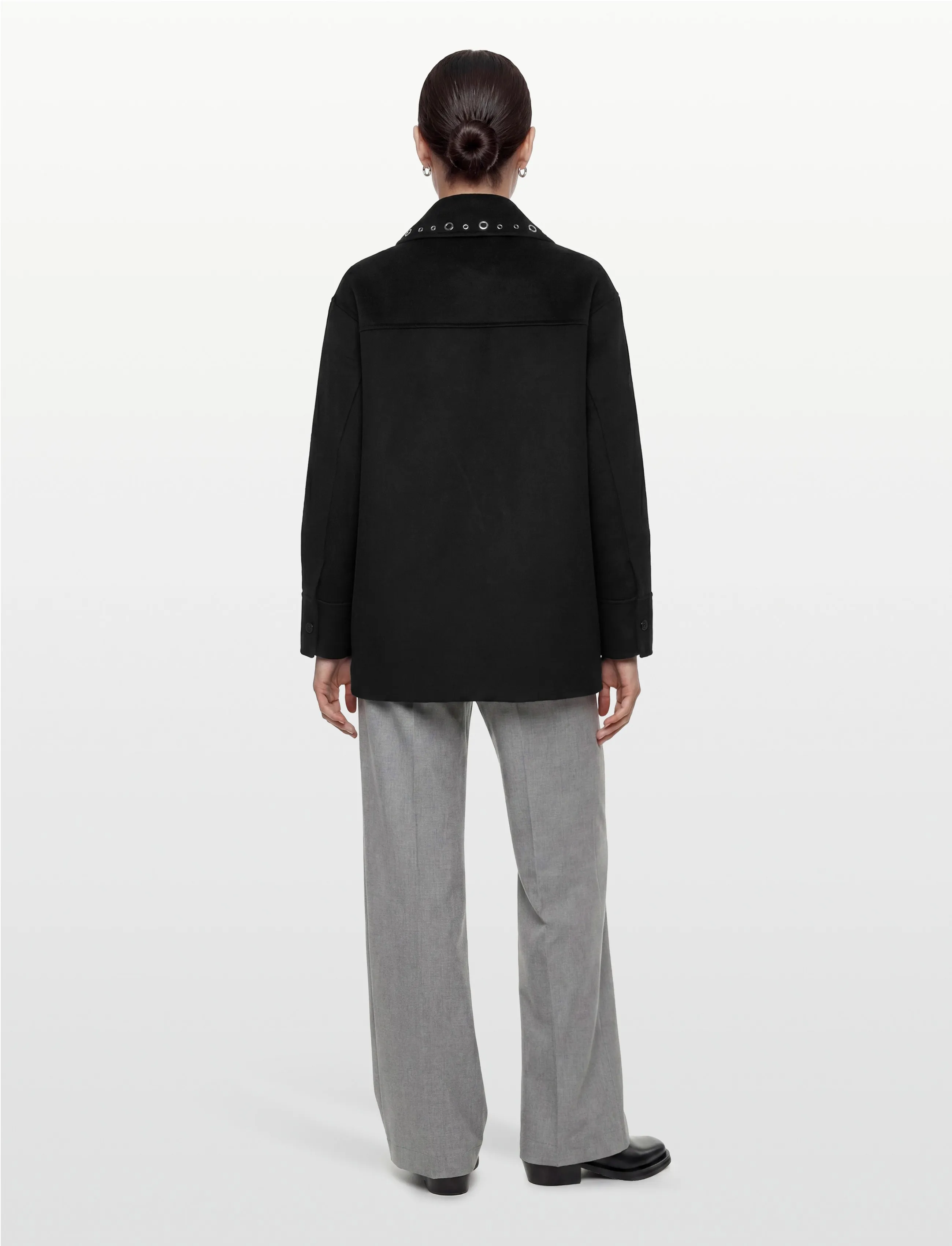 Wool Coat Embellished With Eyelets 3