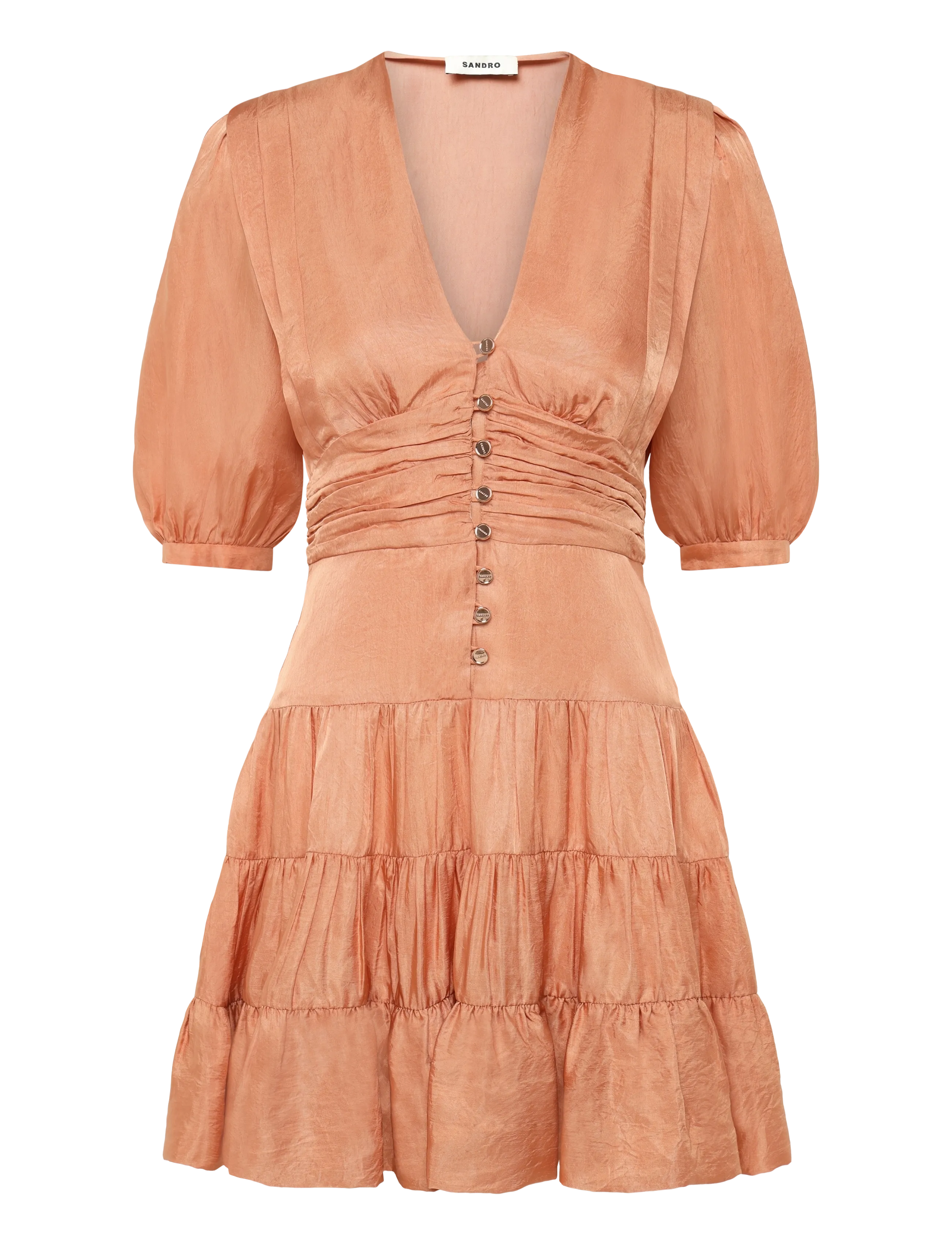 SANDRO Mylene Kurz Kleid Orange - 36 - Damen