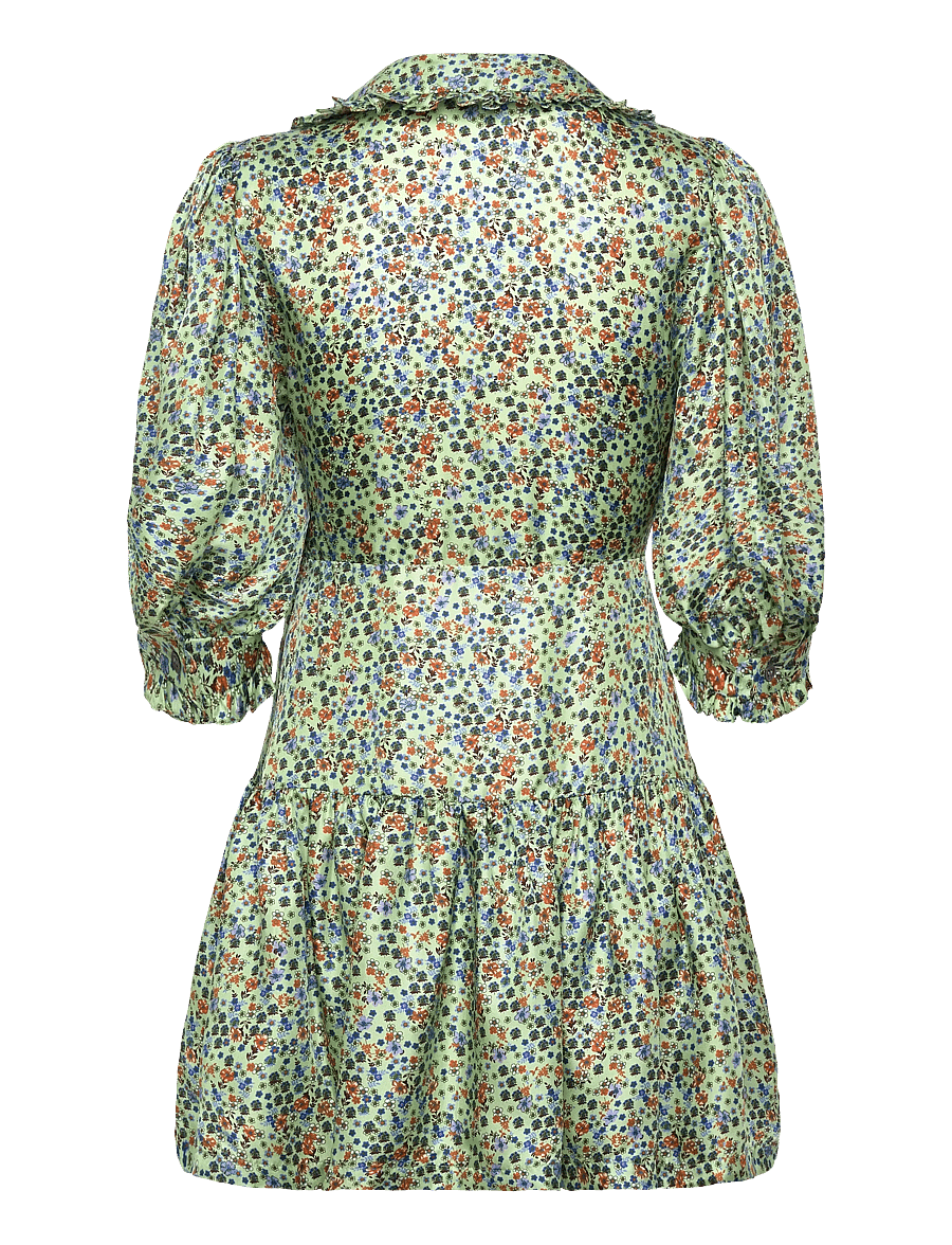 Sandro - Eilat silk dress - sommerkjoler - green/red - 1