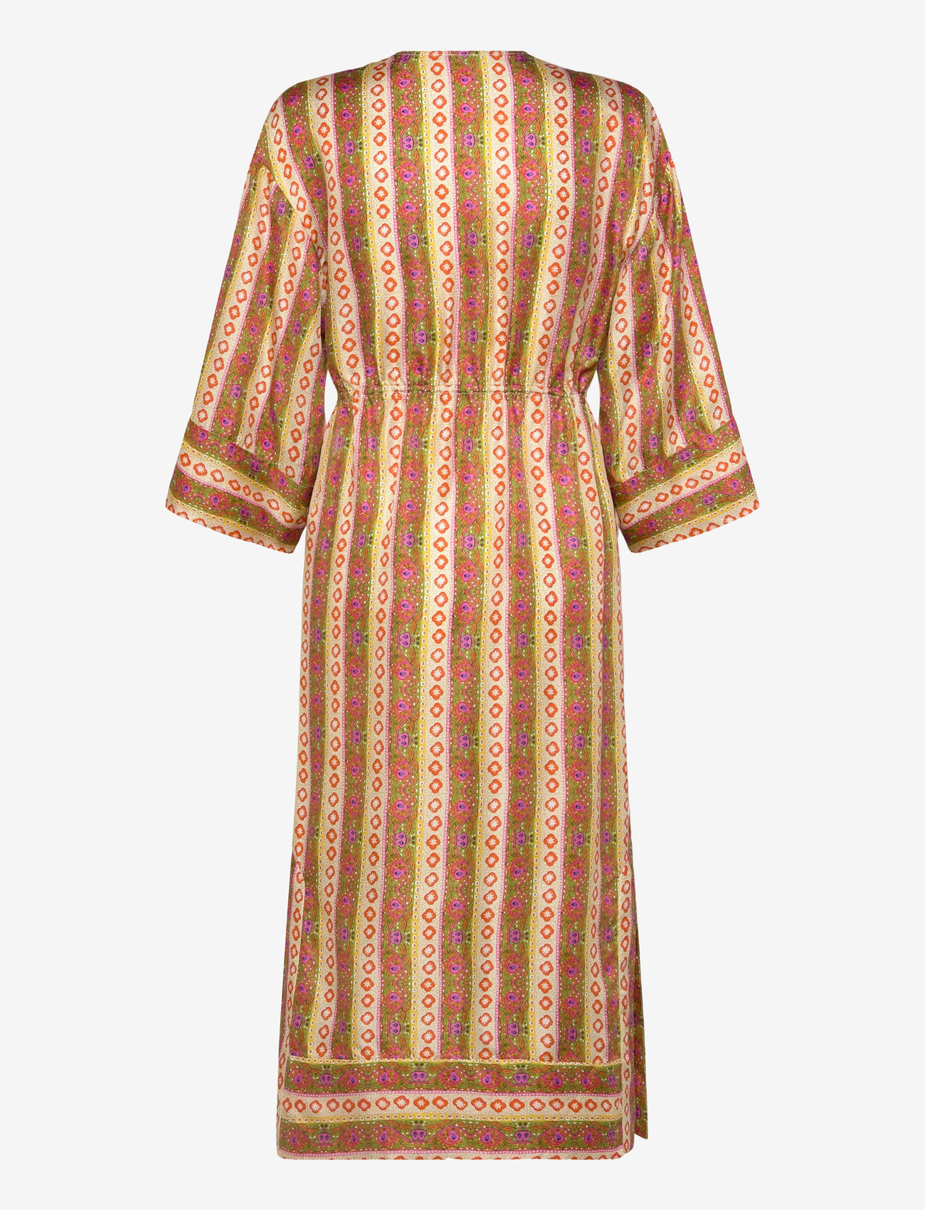 Sandro - Caftan Dress Flower Stripes - sommerkjoler - green/orange - 1