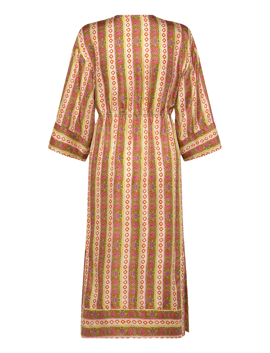 Sandro - Caftan Dress Flower Stripes - zomerjurken - green/orange - 1