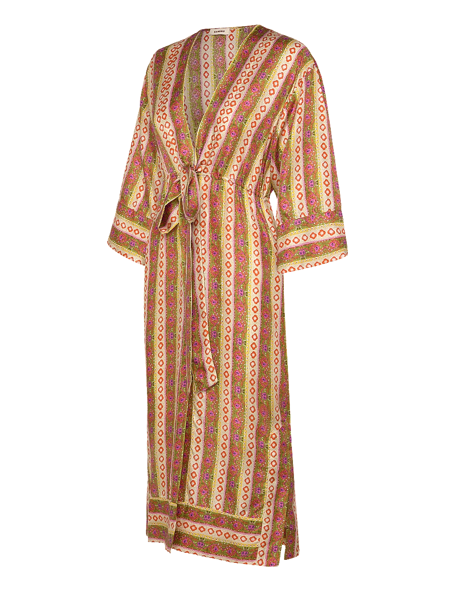 Sandro - Caftan Dress Flower Stripes - zomerjurken - green/orange - 2