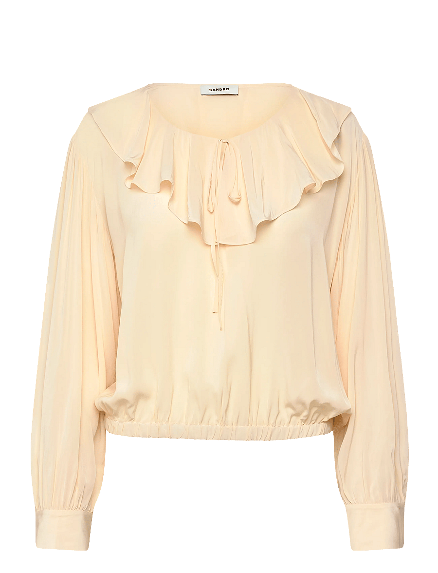 Sandro - Long sleeved blouse - langärmelige blusen - butter - 1