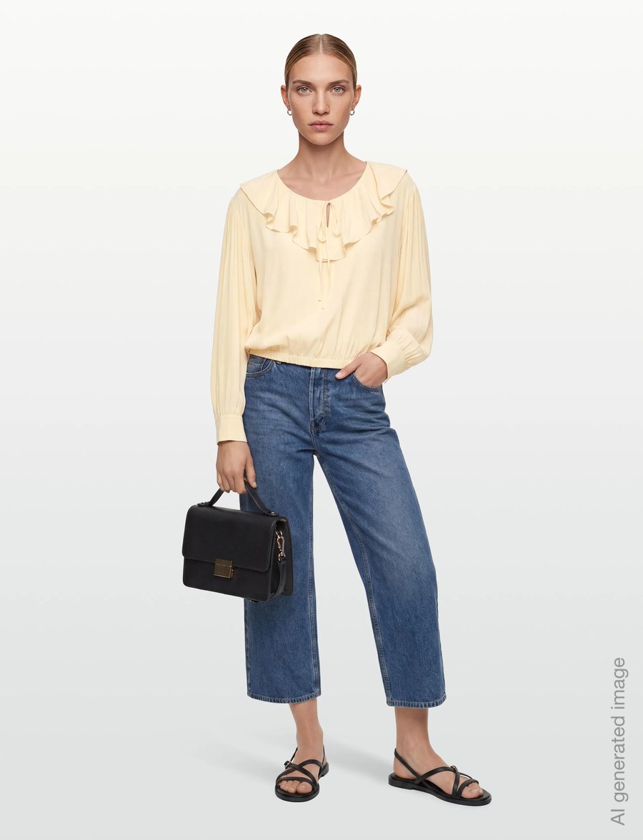 Sandro - Long sleeved blouse - langärmelige blusen - butter - 0