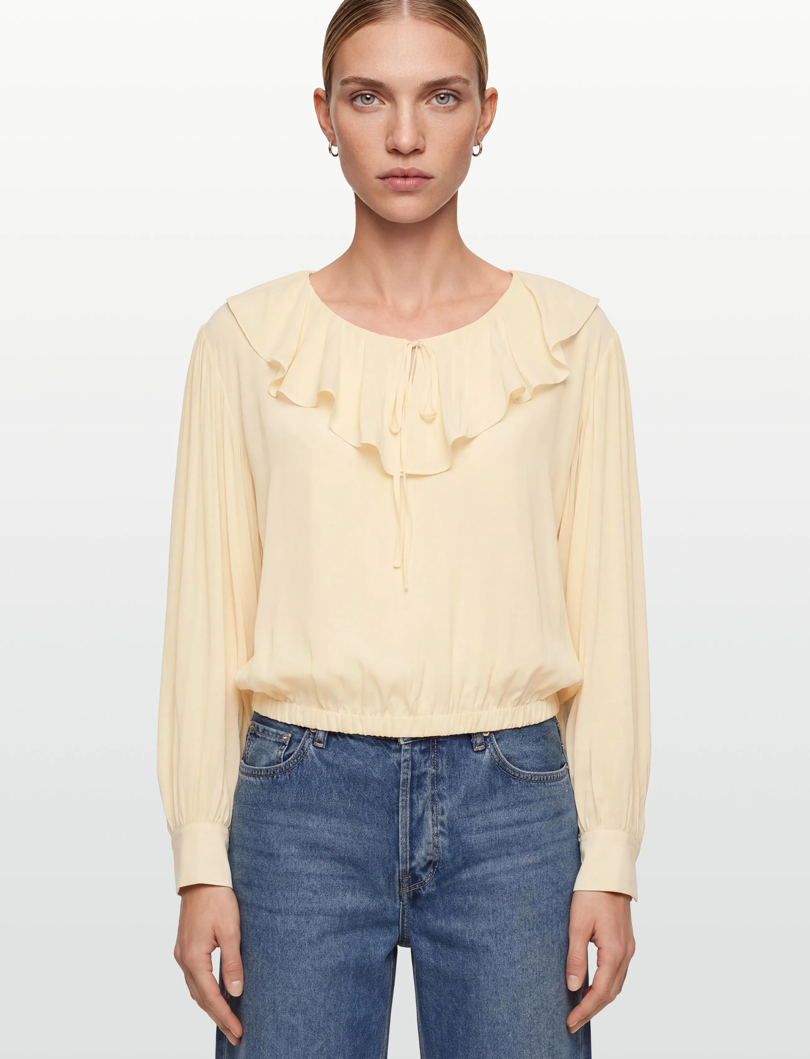 Sandro - Long sleeved blouse - pikkade varrukatega pluusid - butter - 3