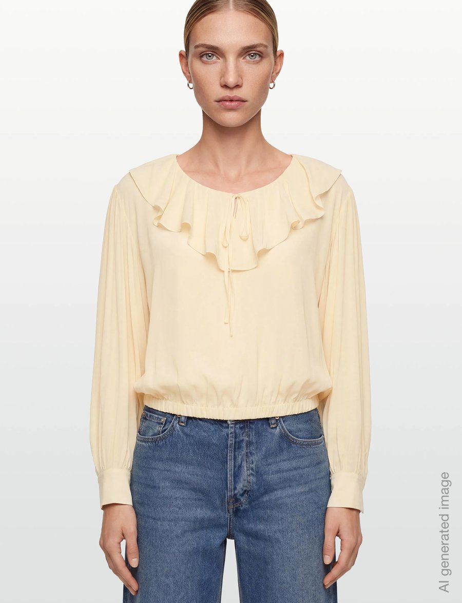 Sandro - Long sleeved blouse - langärmelige blusen - butter - 3