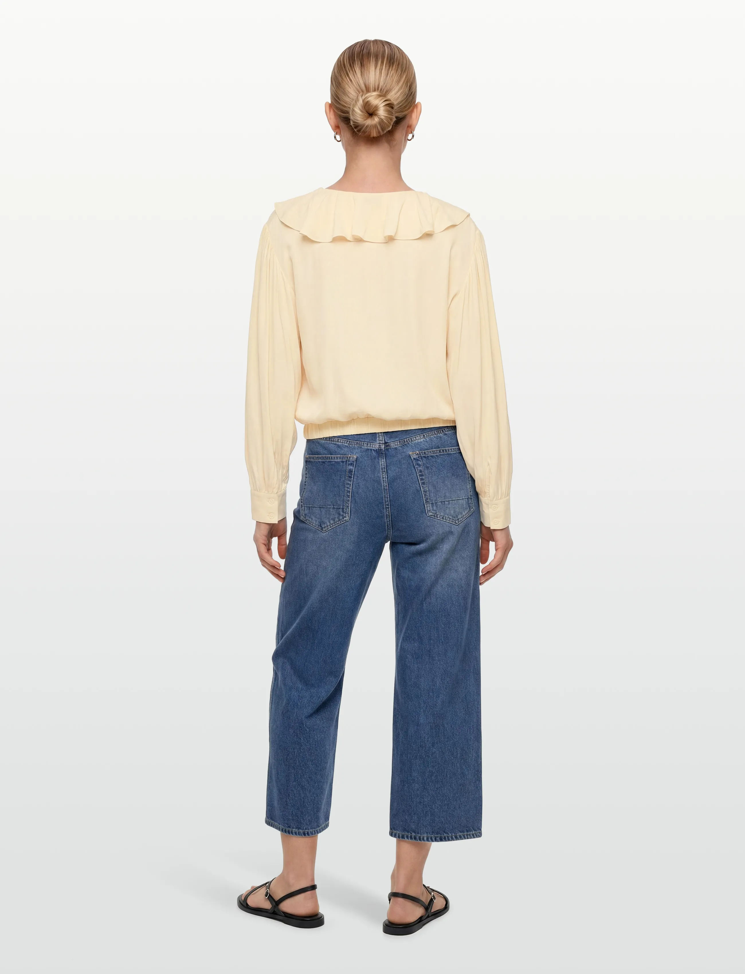 Sandro - Long sleeved blouse - langärmelige blusen - butter - 4
