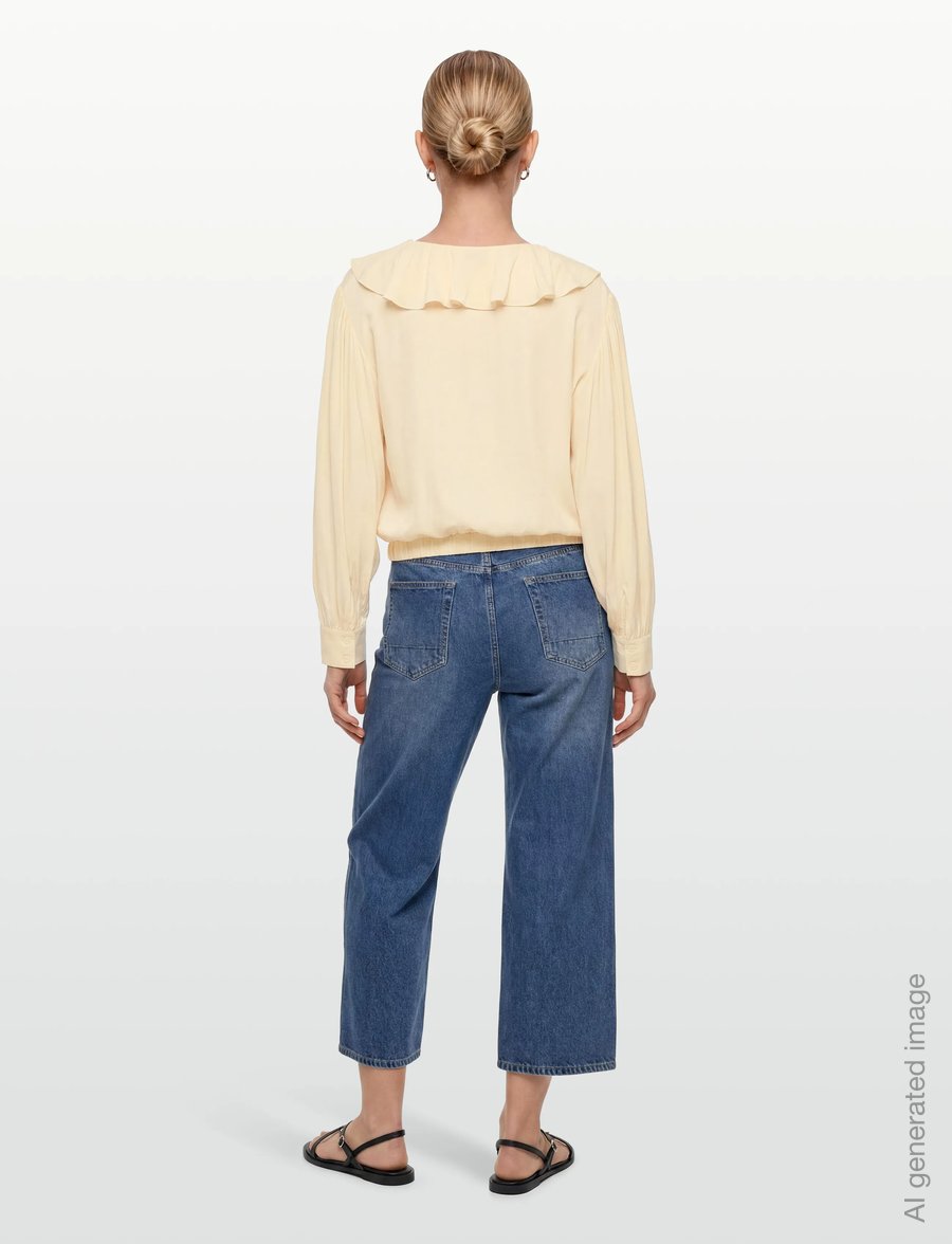 Sandro - Long sleeved blouse - langärmelige blusen - butter - 4