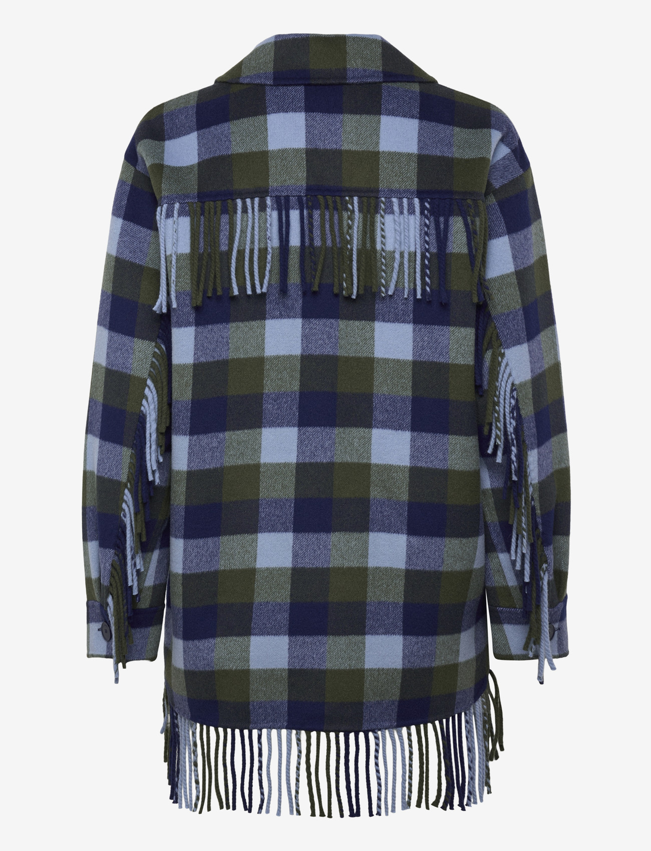 Sandro - Plaid Coat - winterjacken - blue jean - 1