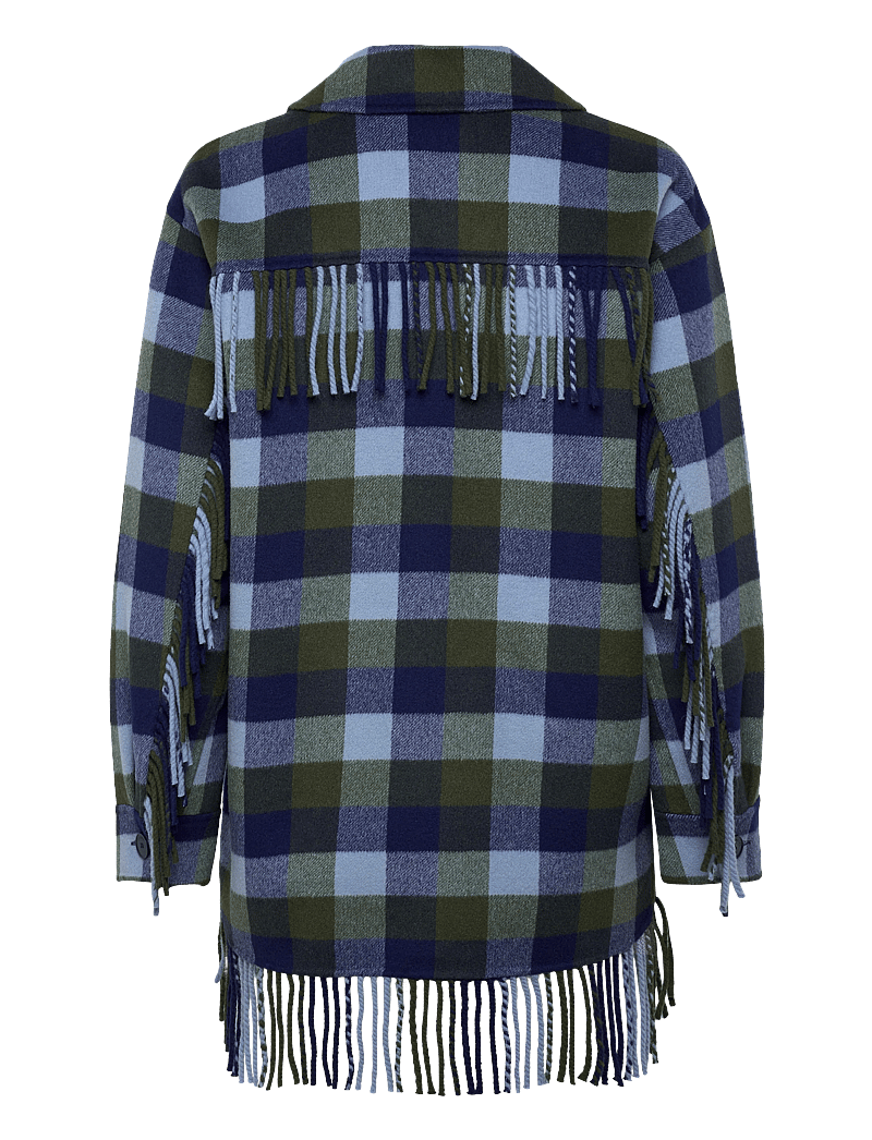 Sandro - Plaid Coat - winterjacken - blue jean - 1