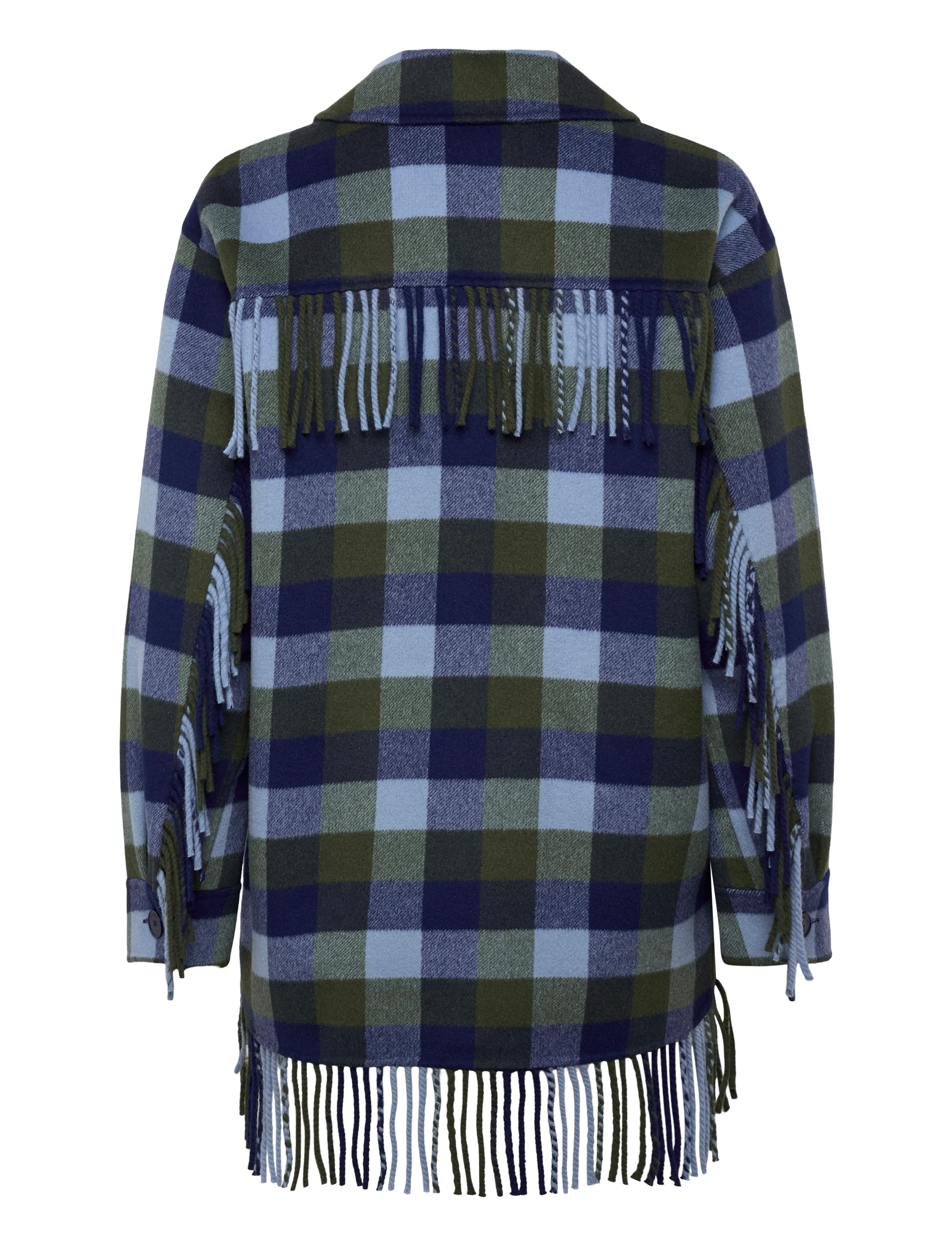 Sandro - Plaid Coat - vinterjakker - blue jean - 1