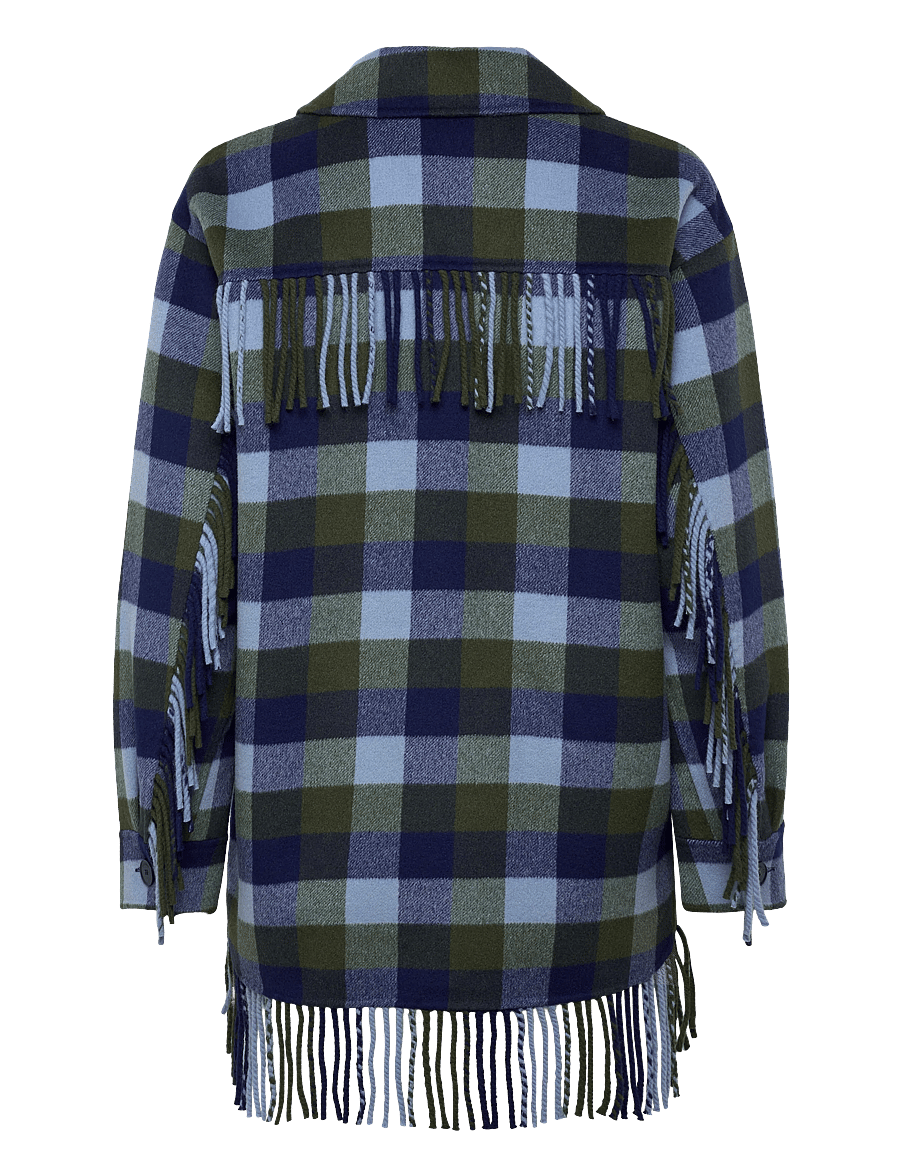 Sandro - Plaid Coat - winterjacken - blue jean - 2