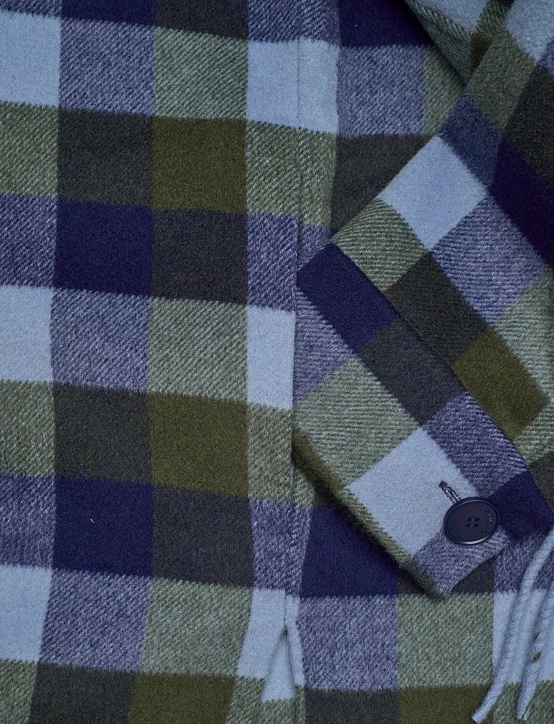 Sandro - Plaid Coat - winterjacken - blue jean - 3