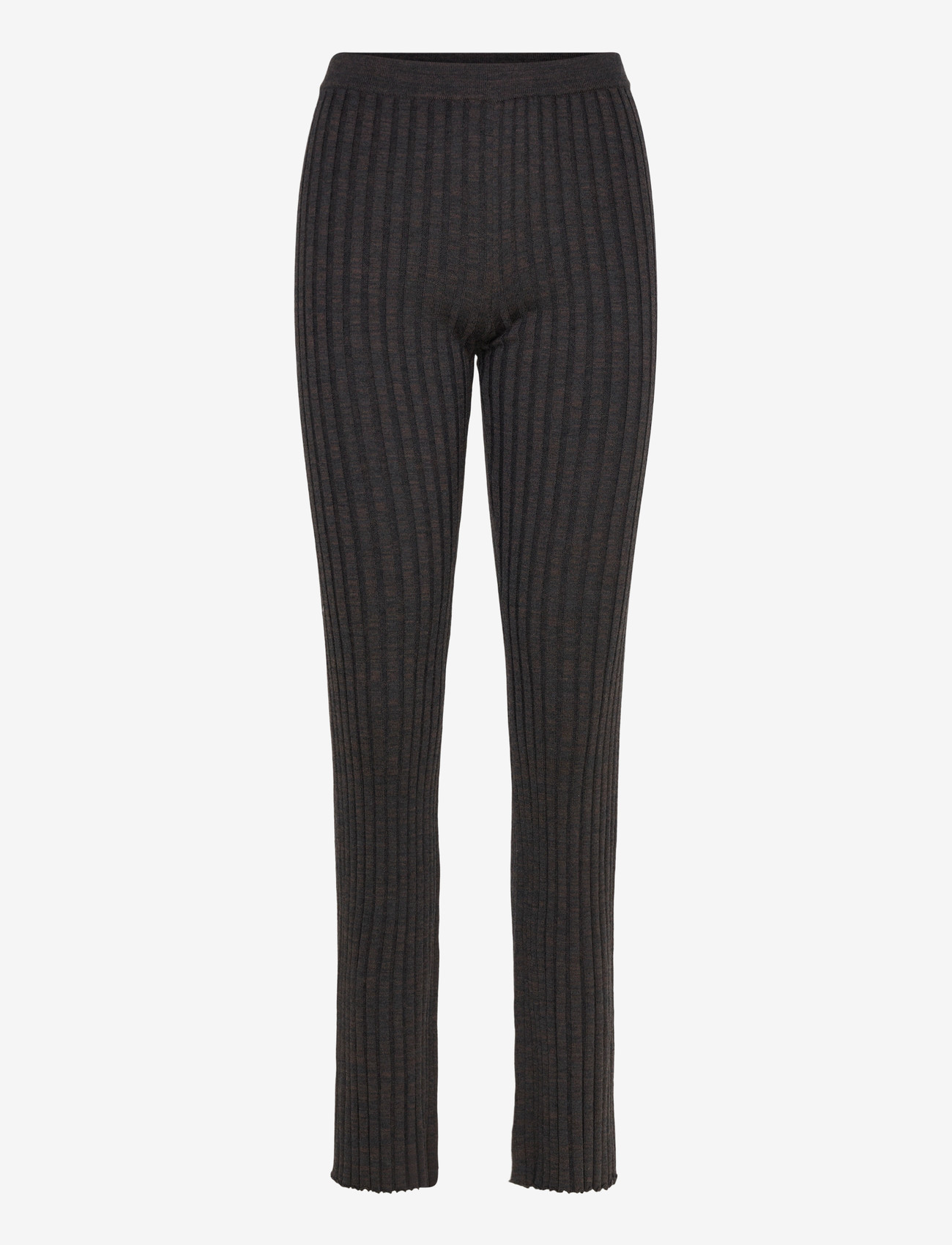 Sandro - Ribbed Knit Pants - leggings - ice brown - 0