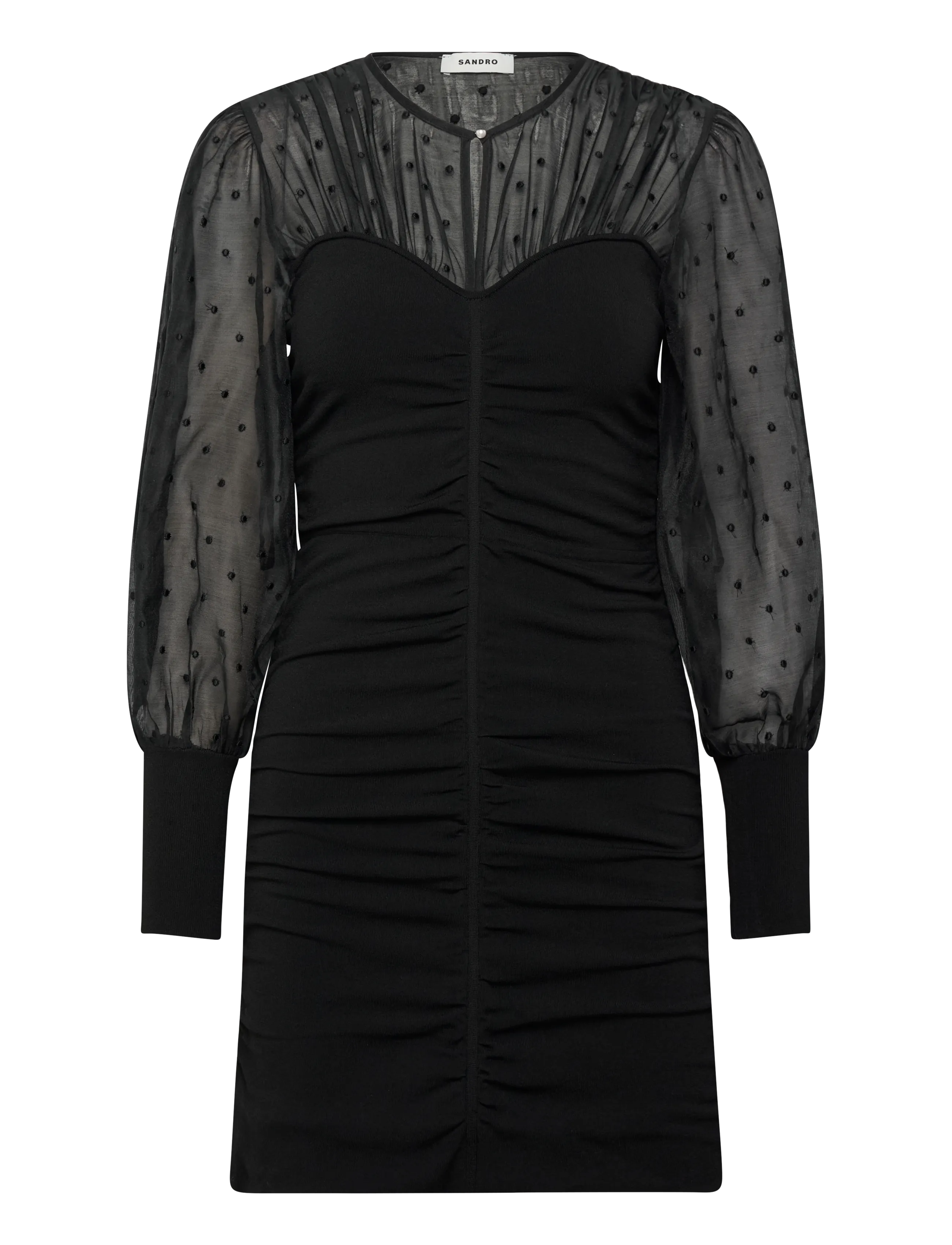 Sandro Short Bustier-Effect Dress - Kurze Kleider - BLACK / black