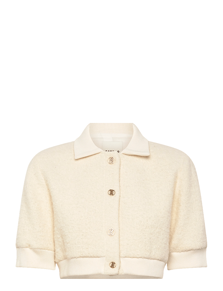 Sandro - Cropped Tweed Jacket - koftor - ecru - 1