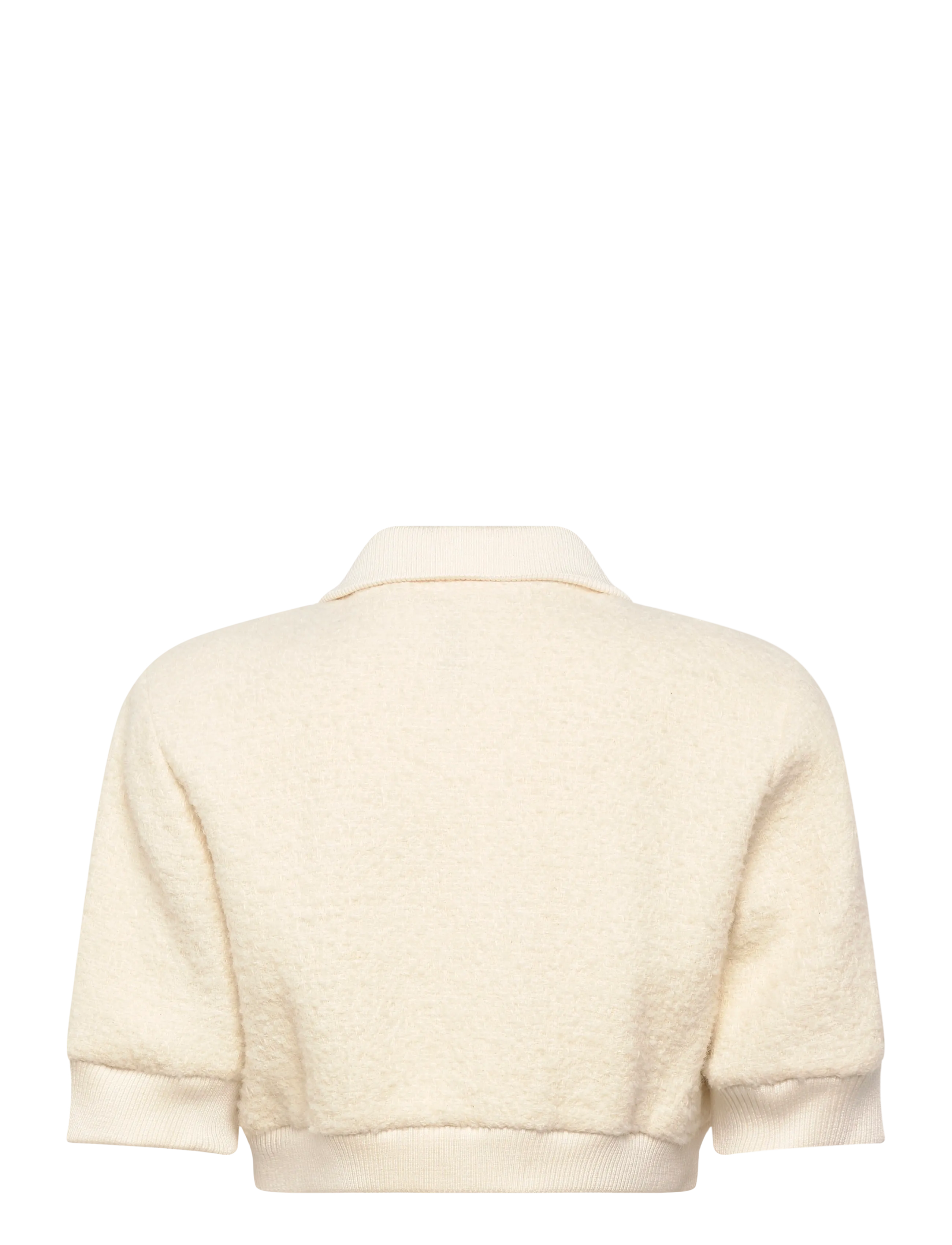 Sandro - Cropped Tweed Jacket - uldjakker - ecru - 1
