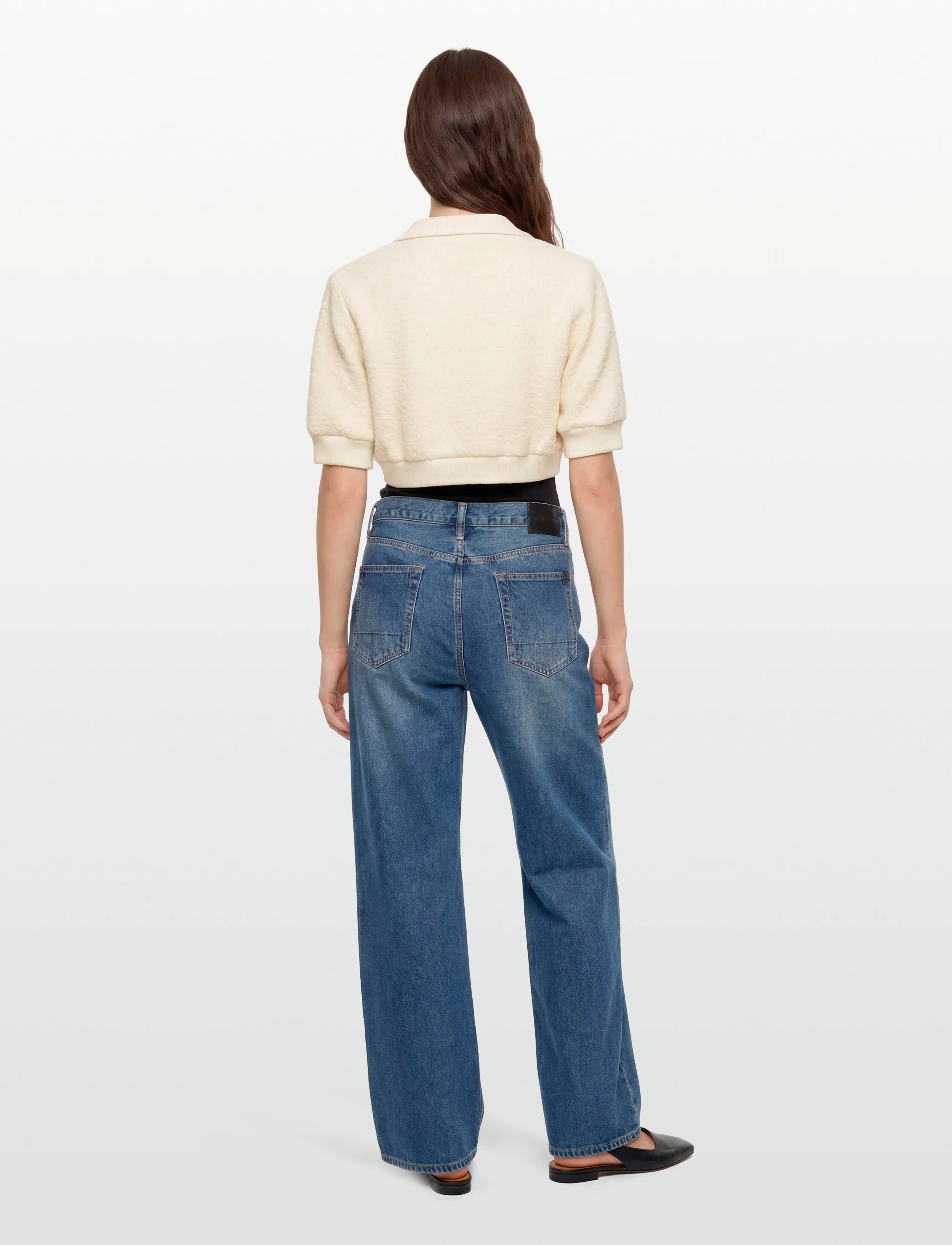 Sandro - Cropped Tweed Jacket - Üleriided - ecru - 4