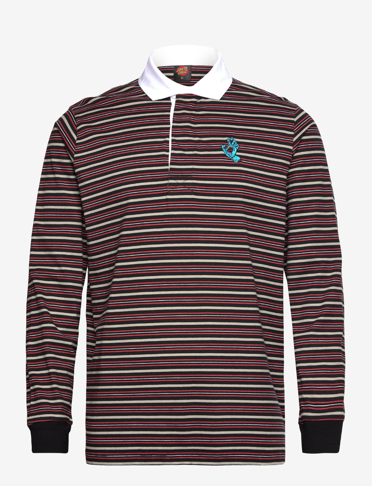 Santa Cruz - Mini Hand Stripe - långärmade pikéer - black stone stripe - 0